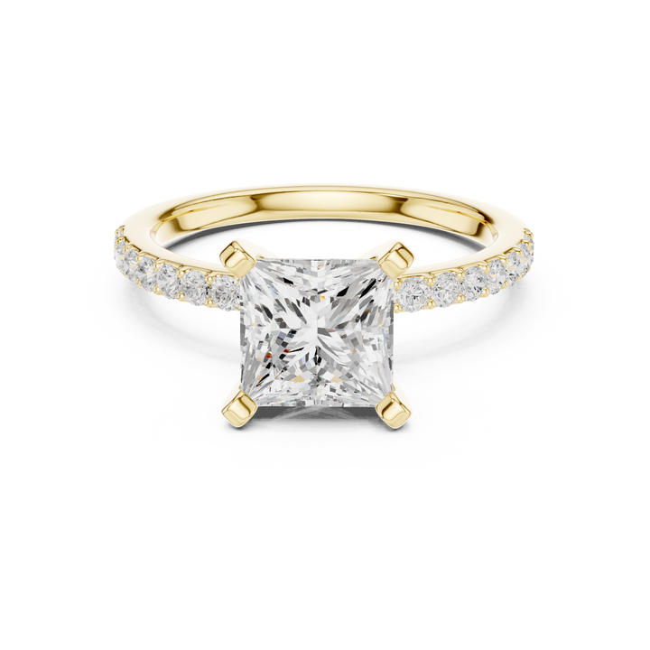 Modern promise ring featuring minimalist structure.