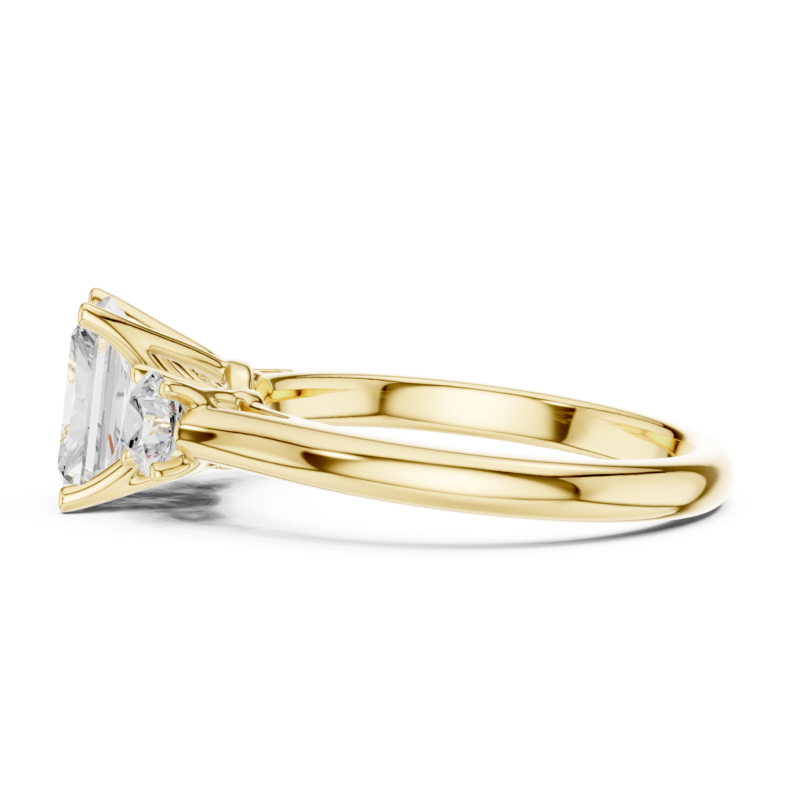 Three stone  with accent diamonds
