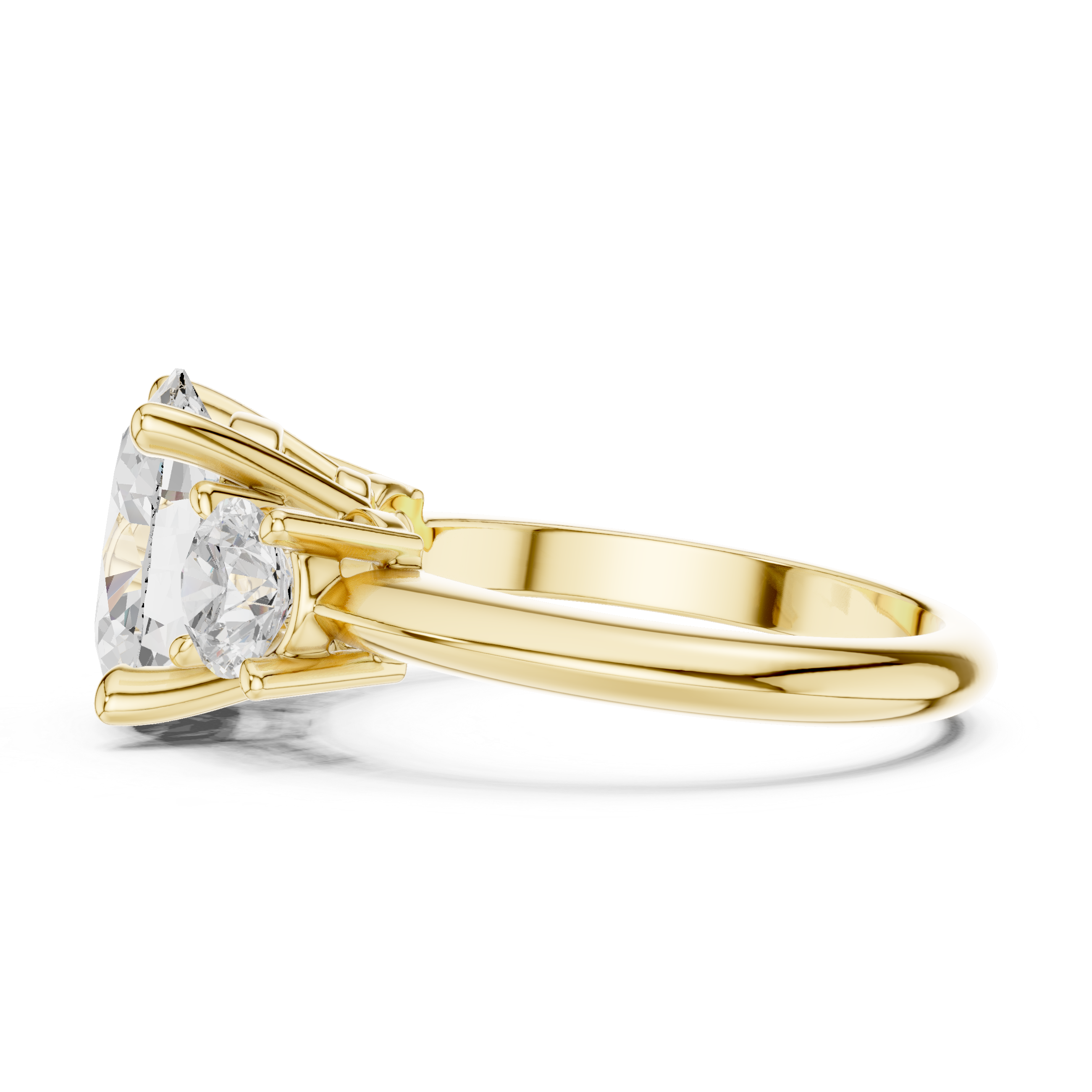 Three stone  with accent diamonds
