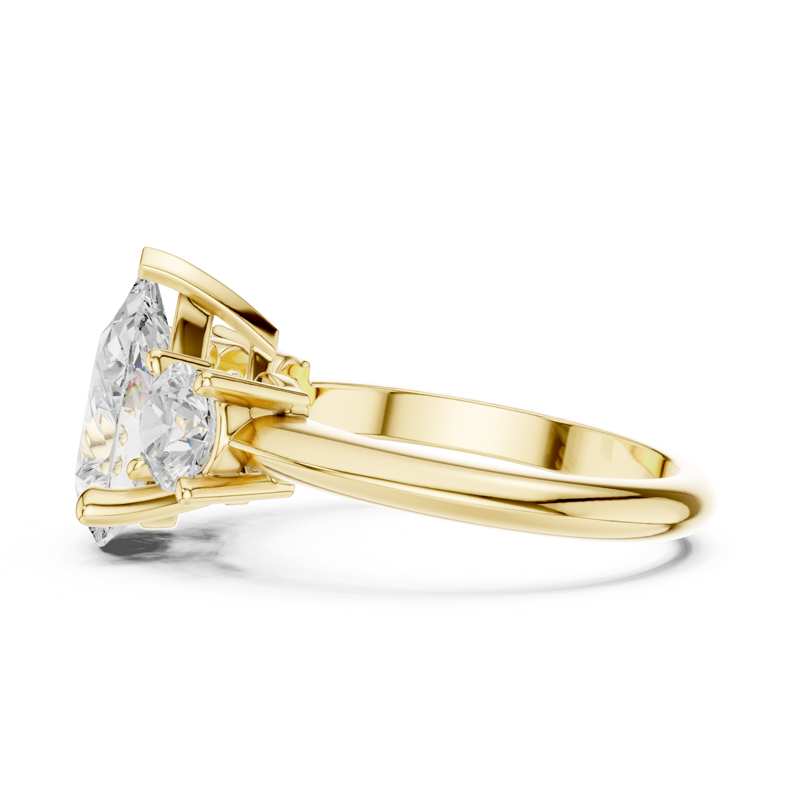 Three stone  with accent diamonds