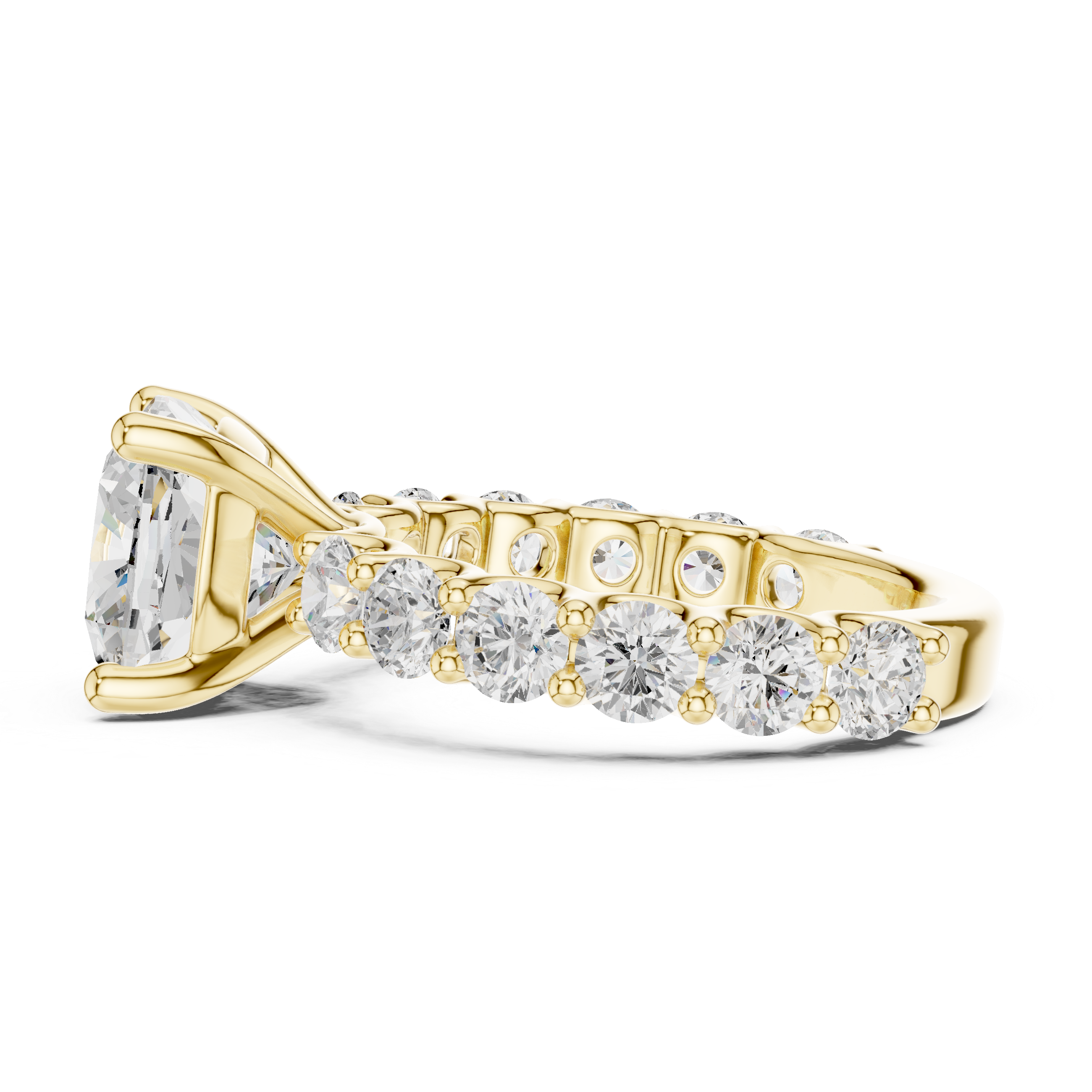 Three stone  with accent diamonds