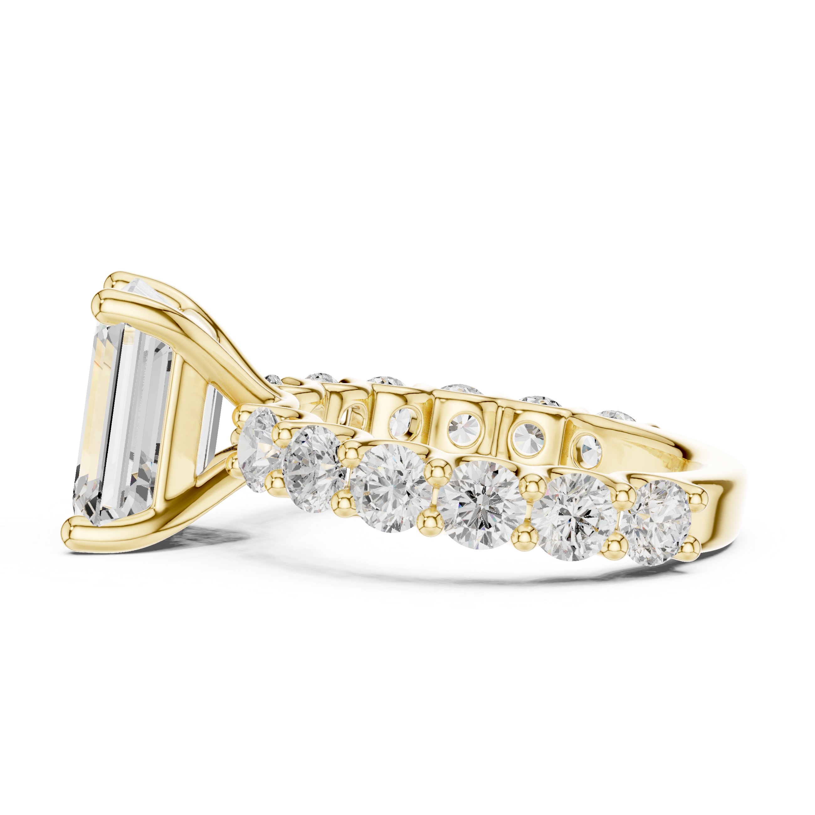 Three stone  with accent diamonds