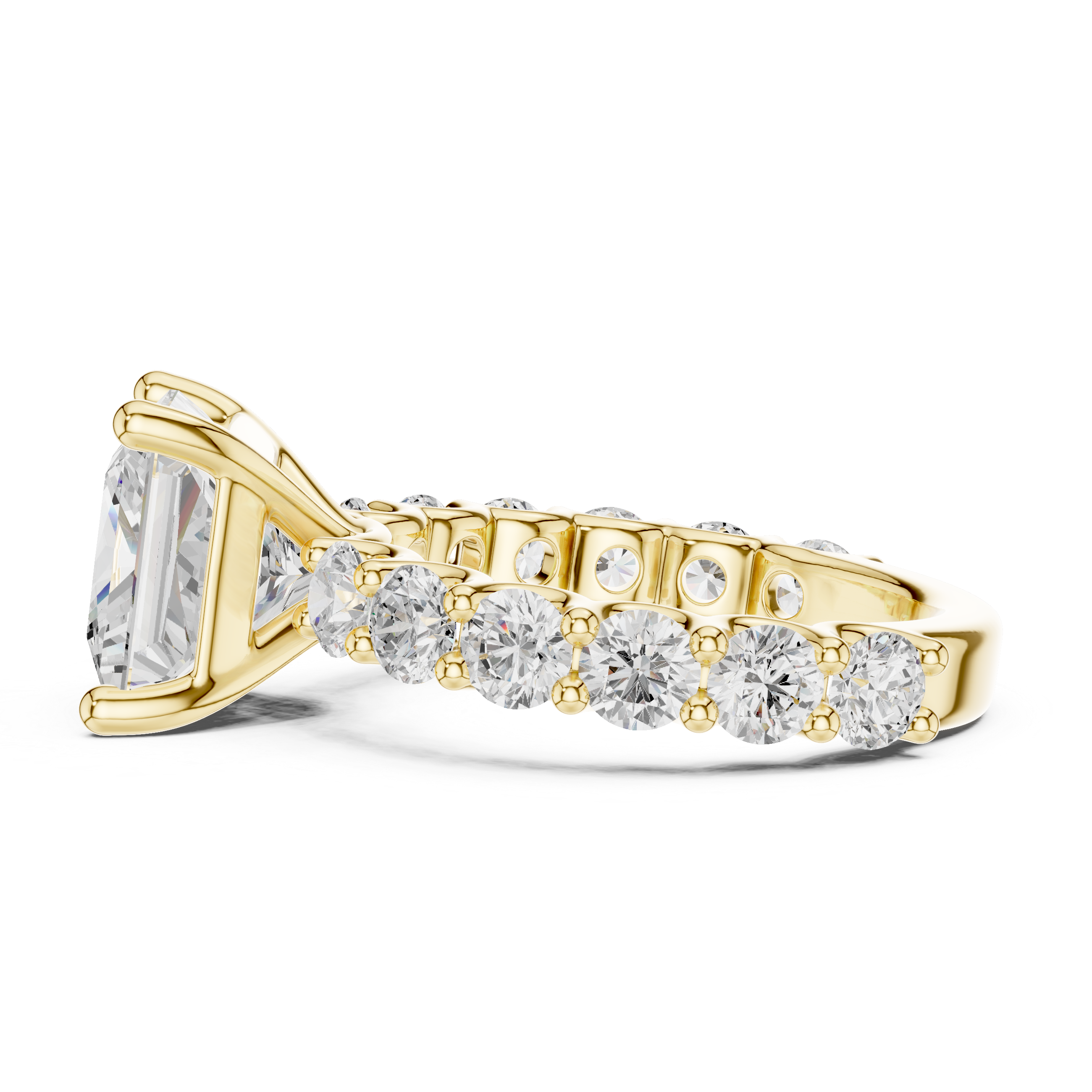 Three stone  with accent diamonds