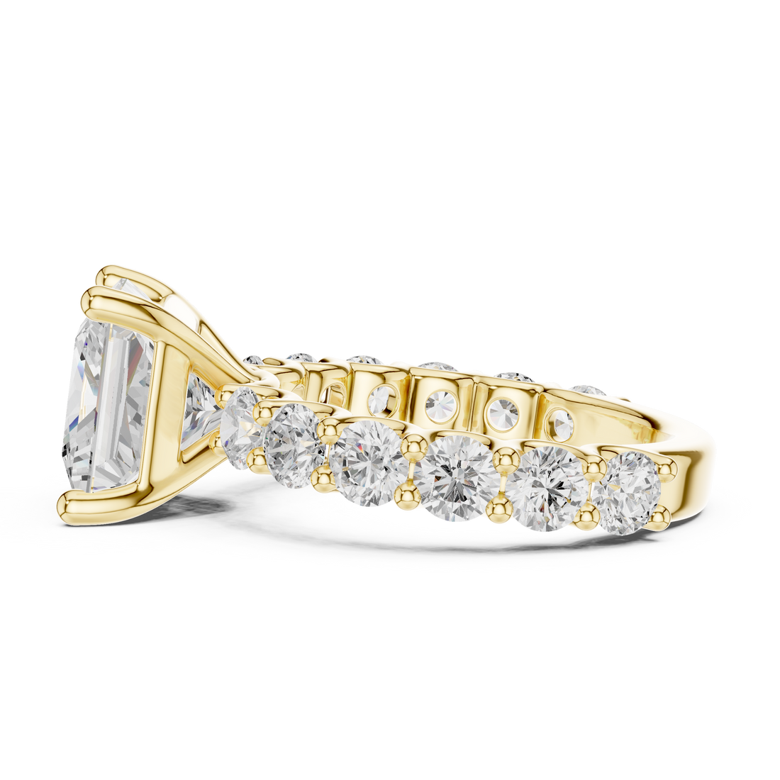 Three stone  with accent diamonds