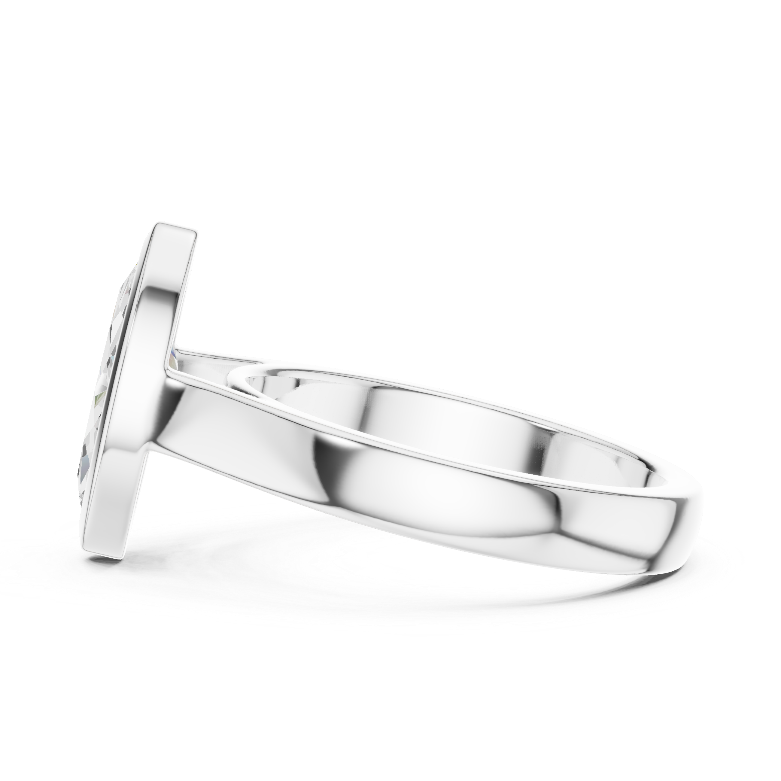 Cocktail ring with large pear-shaped gemstone.
