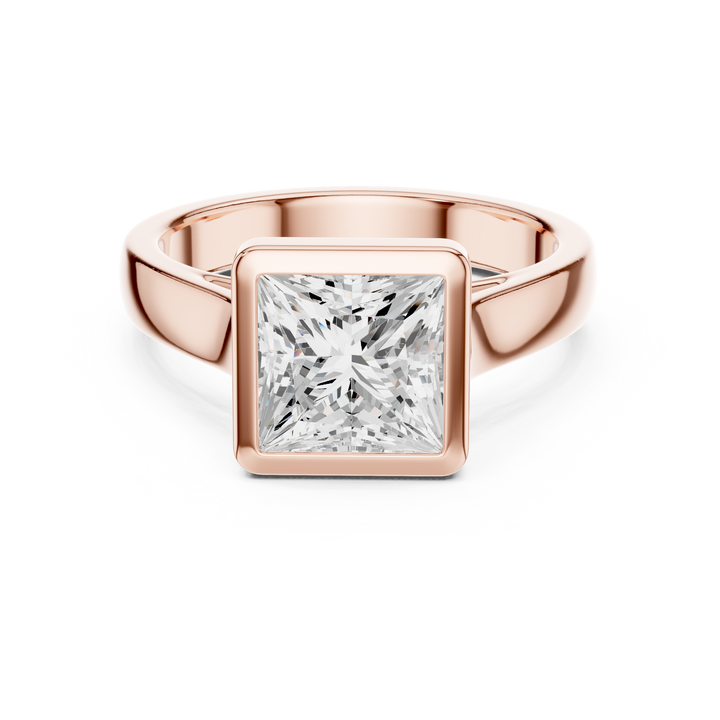 Stackable rings set with thin polished bands.
