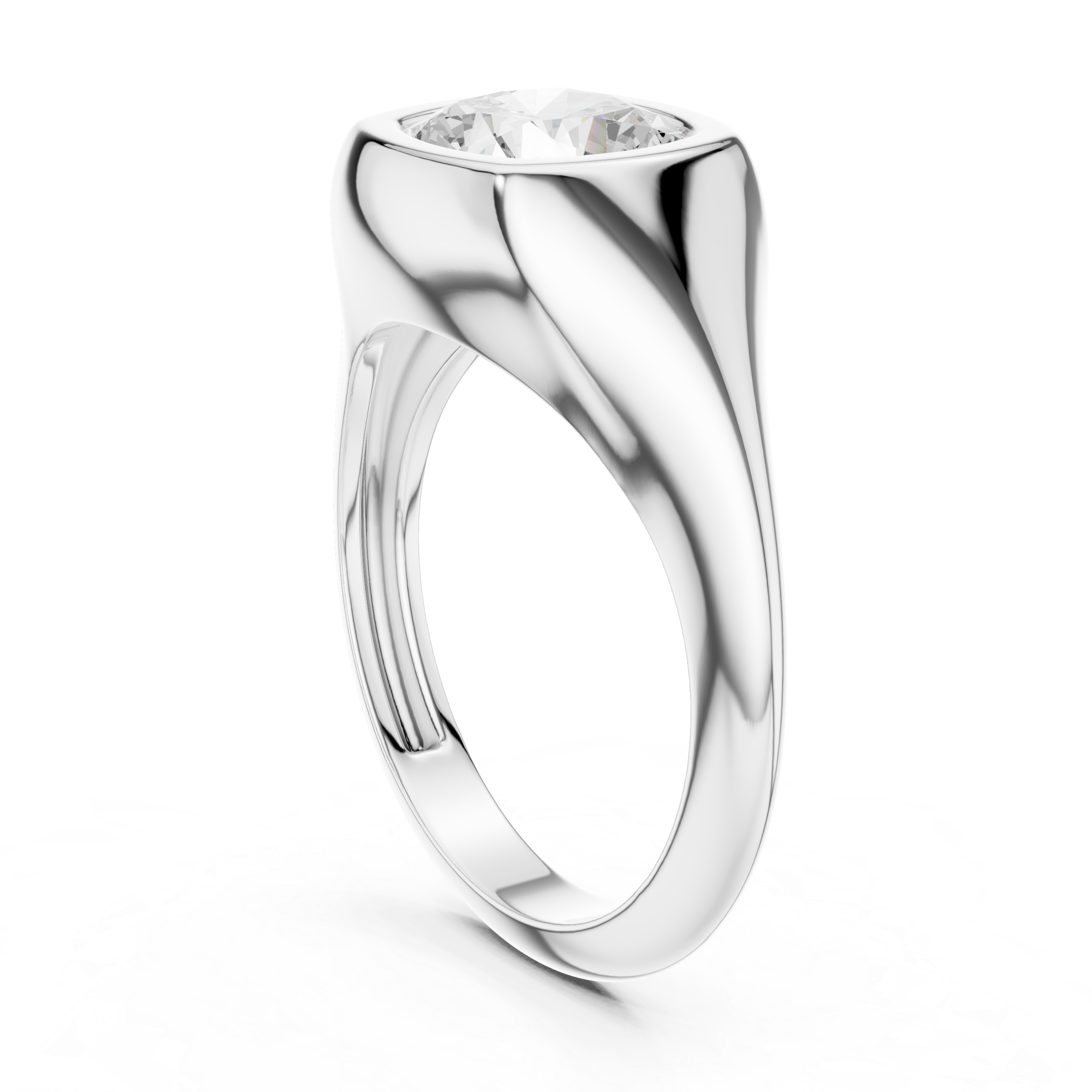 Solitaire engagement ring with elegant prong setting.
