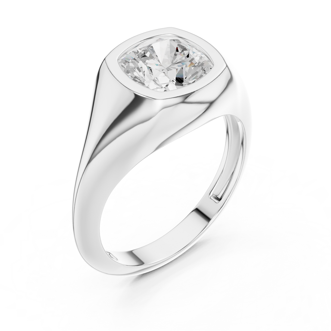 Halo engagement ring with brilliant diamond border.
