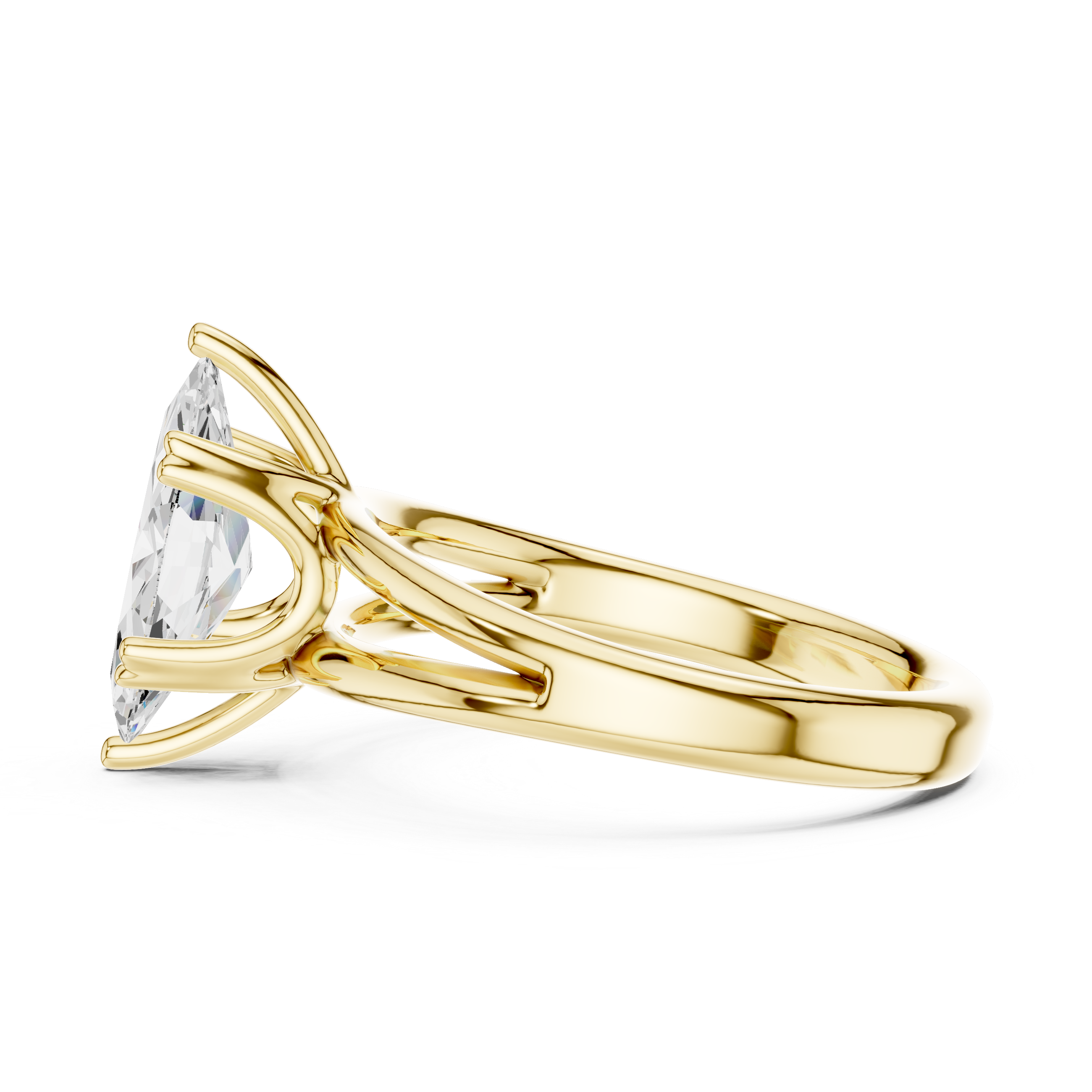 Stackable gold rings with slim polished bands.