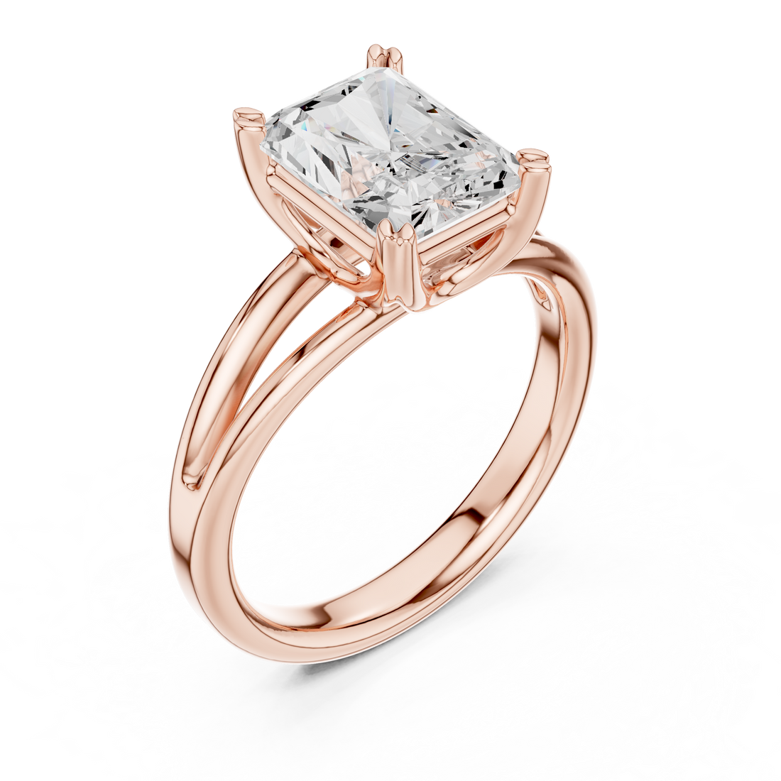 Elegant trillion-cut gemstone ring with polished gold band.
