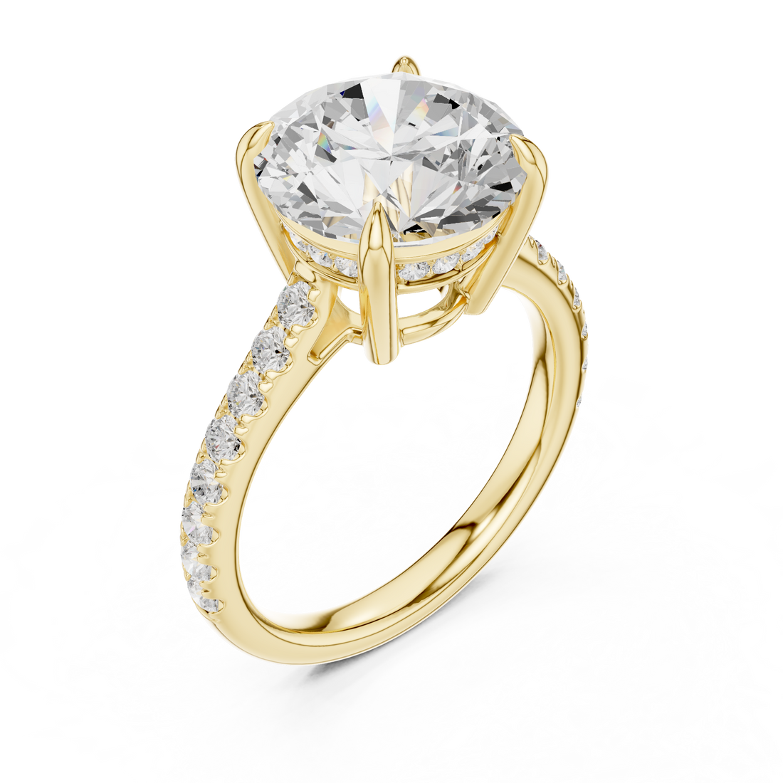 Elegant Round Cut Diamond Solitaire Pendant Necklace in Four Prong Setting handcrafted jewelry for a sophisticated luxury look