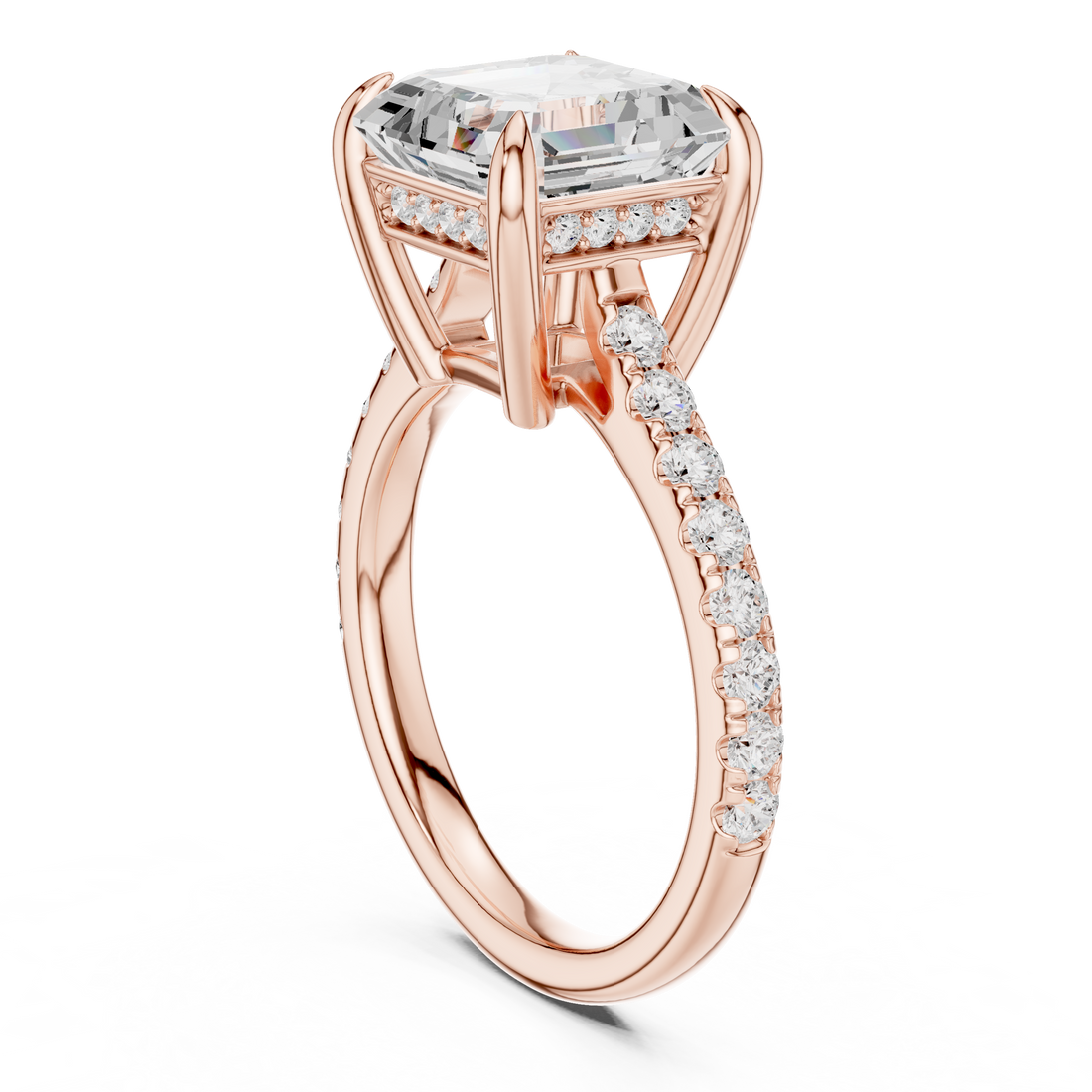 Classic cushion-cut diamond ring with vintage-inspired halo setting and sparkling accents.