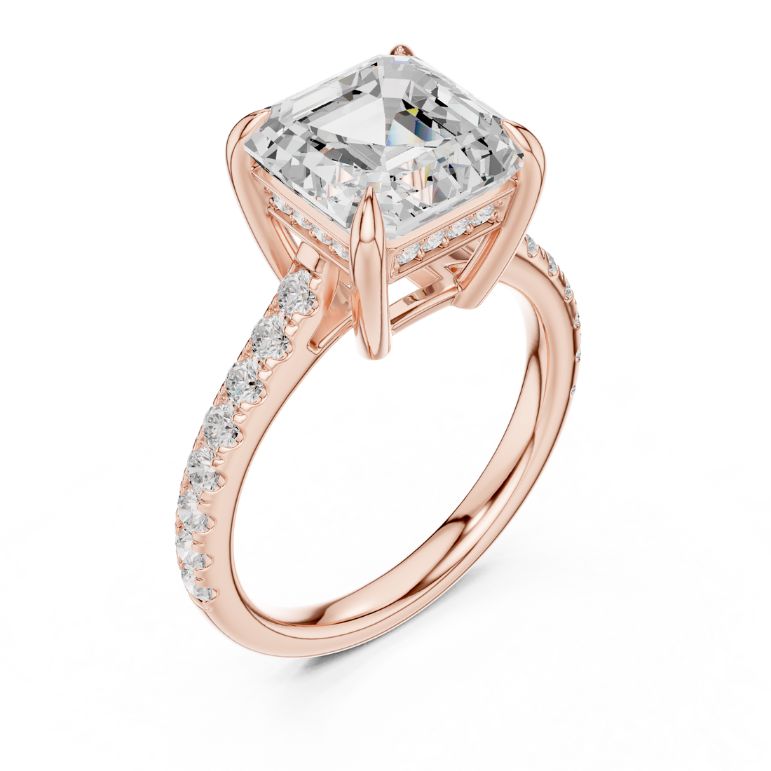 Stylish marquise diamond ring with elongated shape and delicate prong setting.