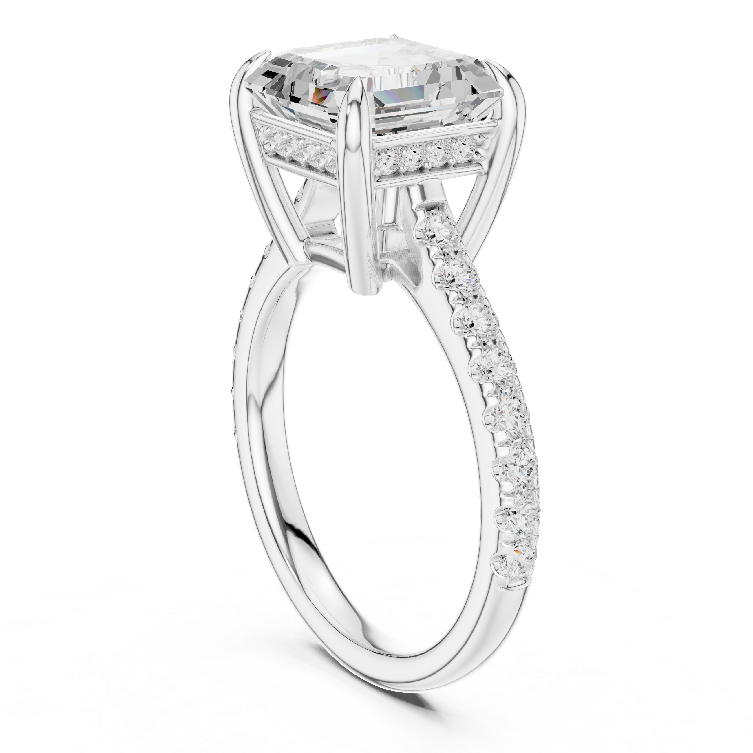 Luxury cluster diamond ring featuring multiple small stones forming dazzling centerpiece.