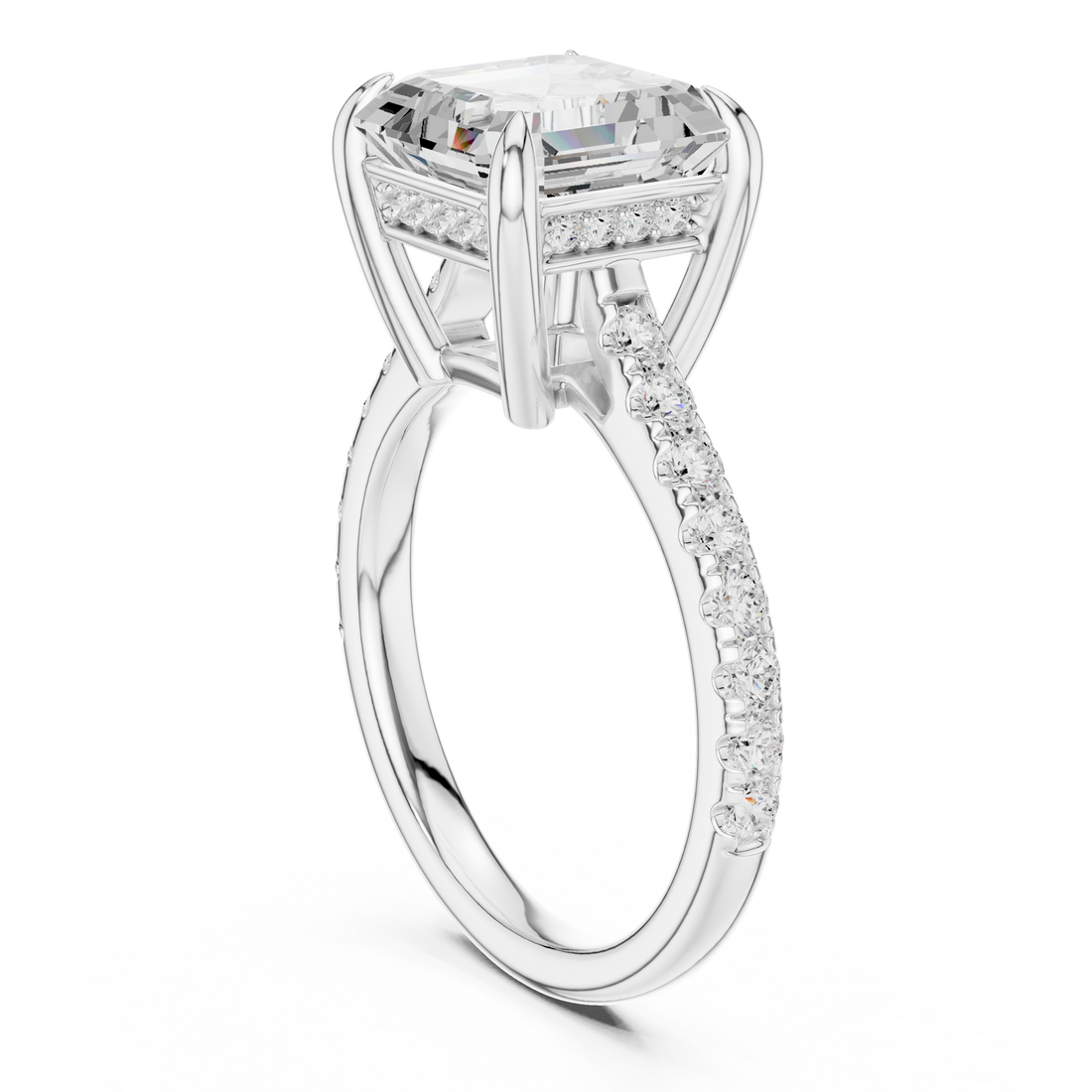 Luxury cluster diamond ring featuring multiple small stones forming dazzling centerpiece.