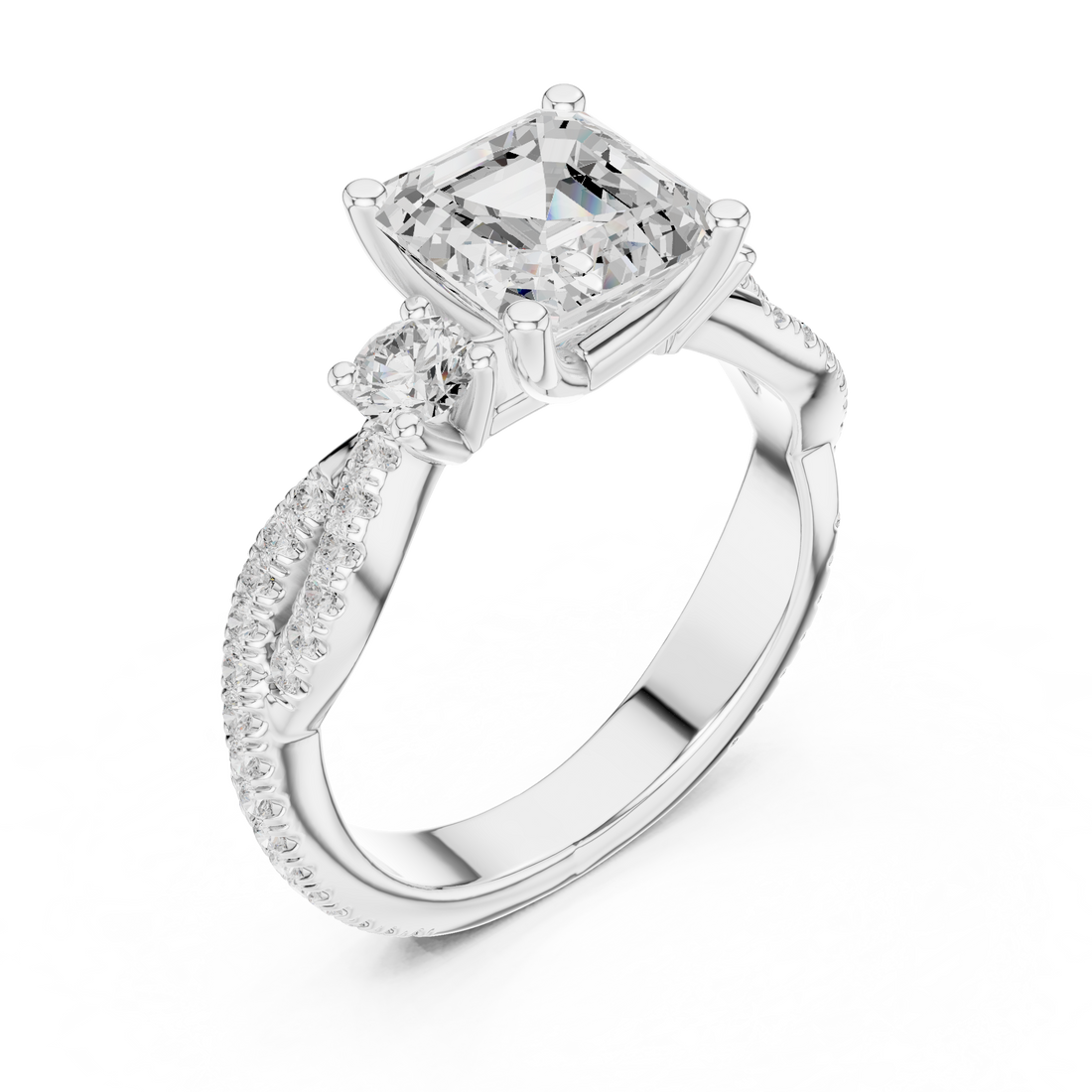Luxury diamond jacket earrings designed to surround central stud stones.