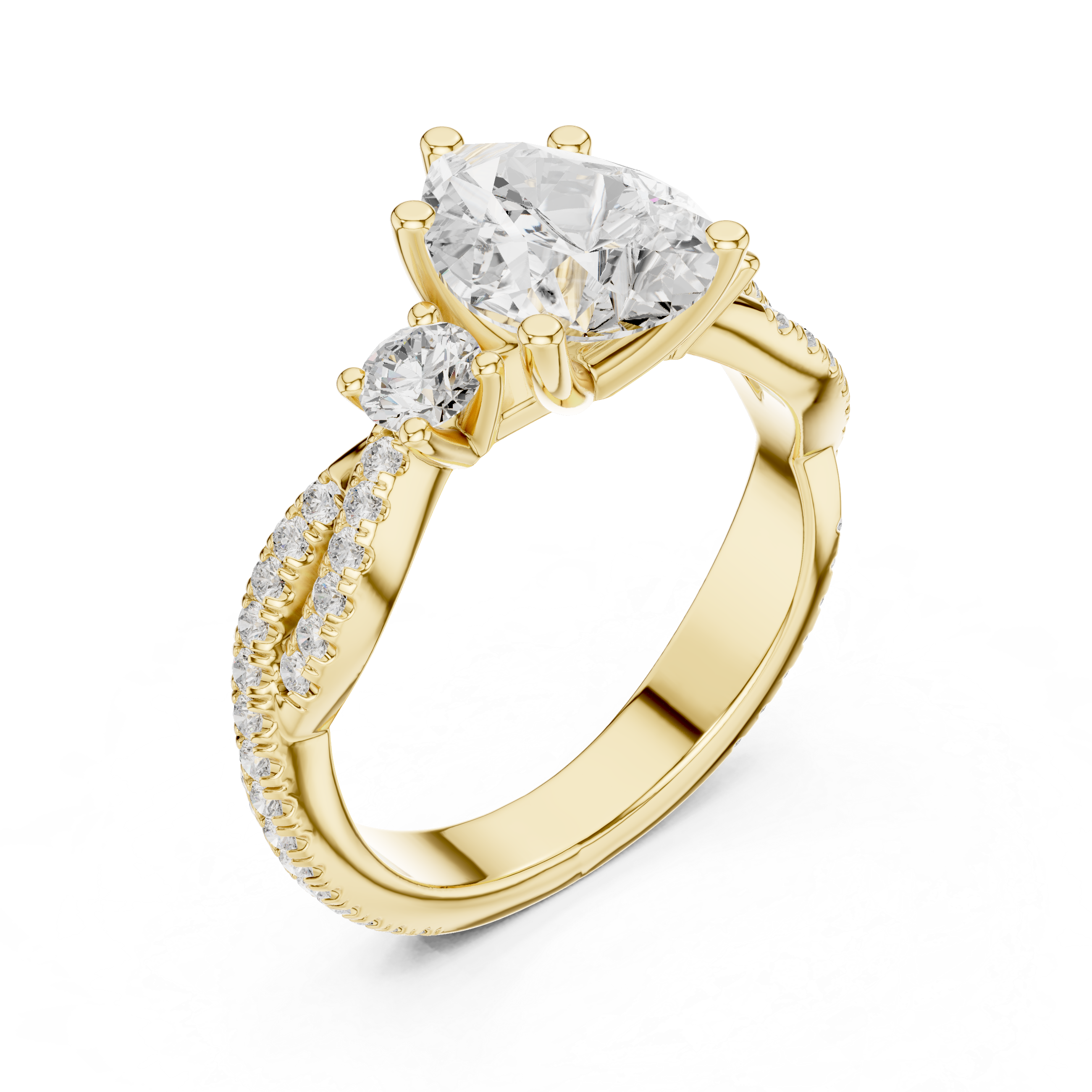 Classic halo cocktail ring featuring large central gemstone.