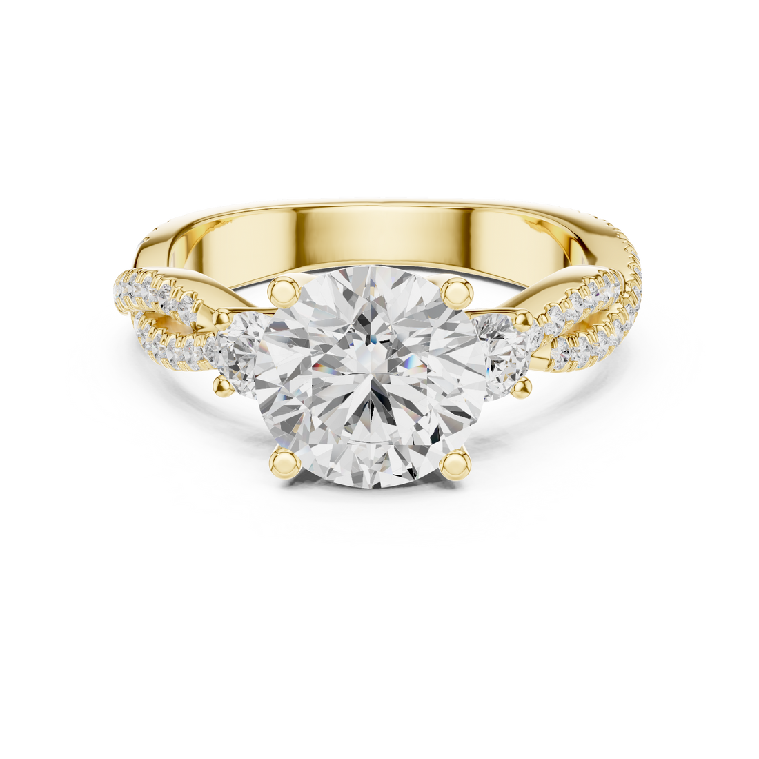 Luxury diamond stud earrings featuring brilliant-cut stones.