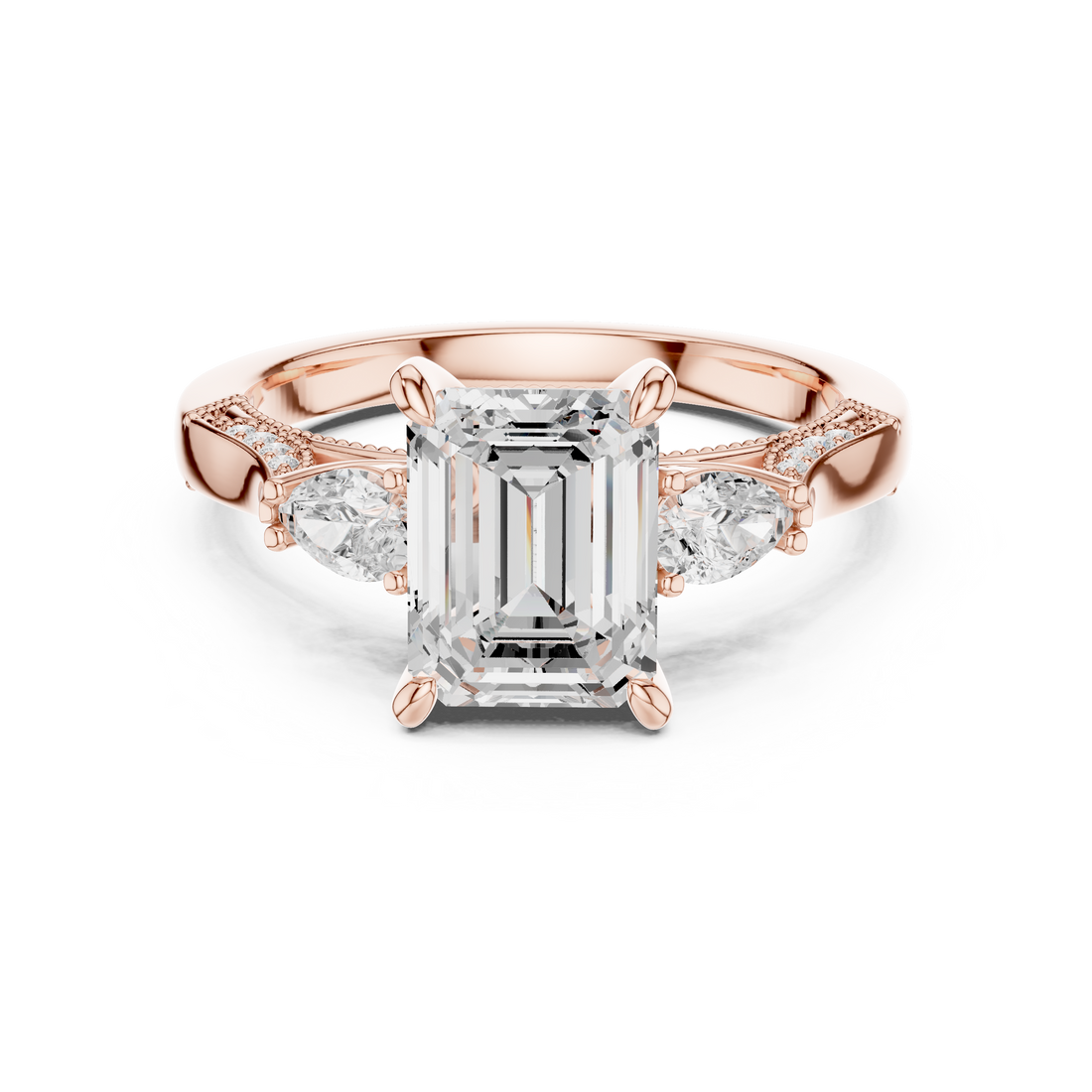Elegant princess-cut diamond engagement ring with brilliant center stone and slim polished gold band.