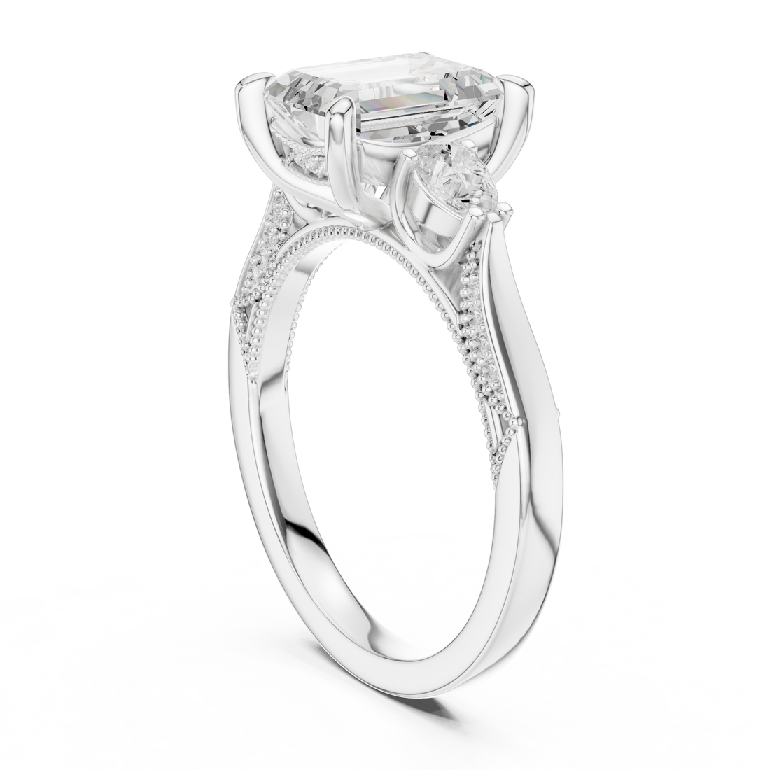Luxury cluster diamond ring featuring multiple small stones forming dazzling centerpiece.