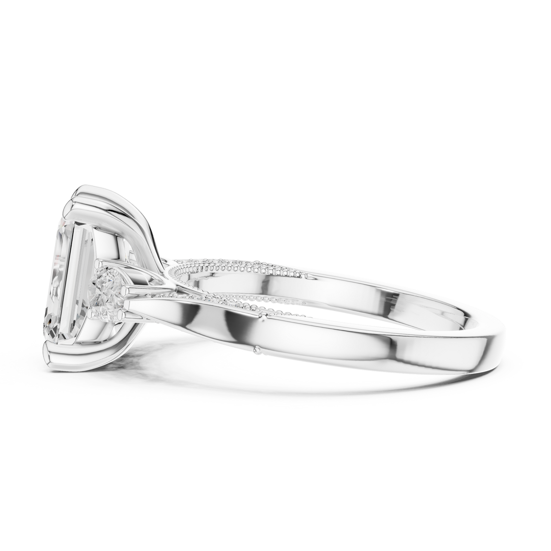 Elegant eternity ring featuring continuous circle of diamonds around the band.