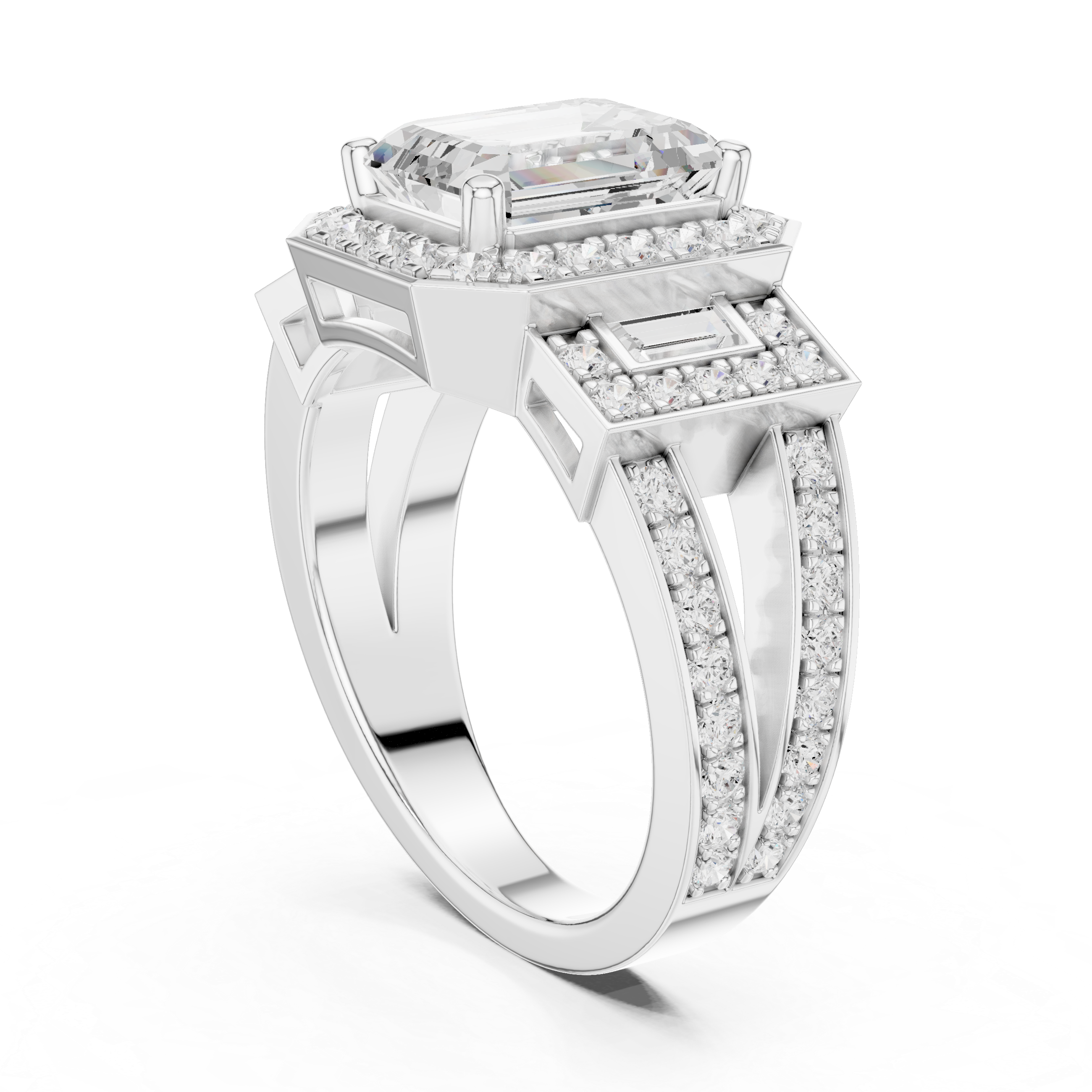 Stylish anniversary ring featuring sparkling stone accents.