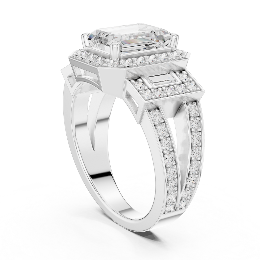 Stylish anniversary ring featuring sparkling stone accents.