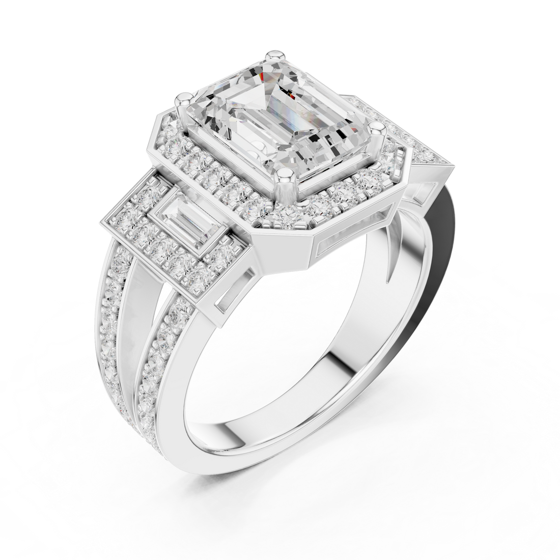 Modern promise ring featuring minimalist structure.