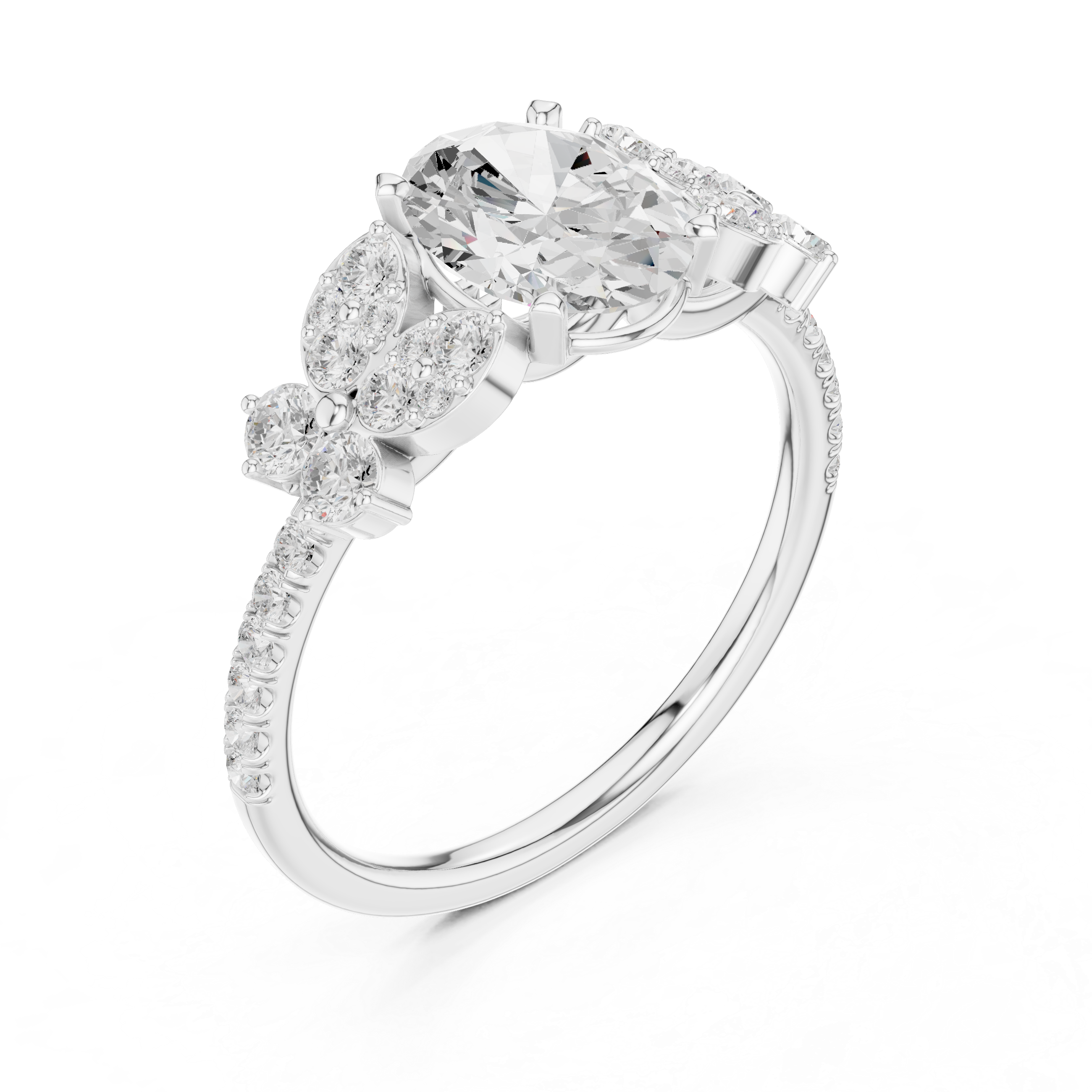 Luxury diamond jacket earrings designed to surround central stud stones.
