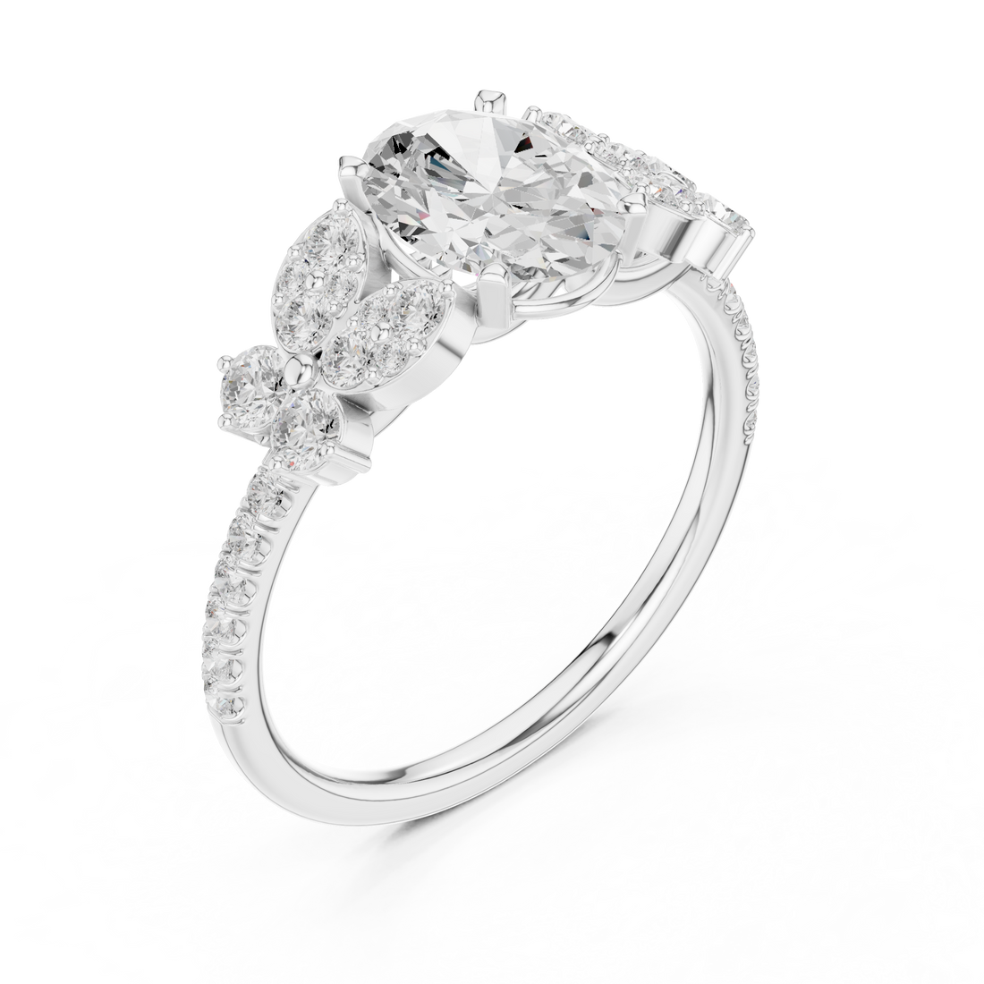 Luxury diamond jacket earrings designed to surround central stud stones.