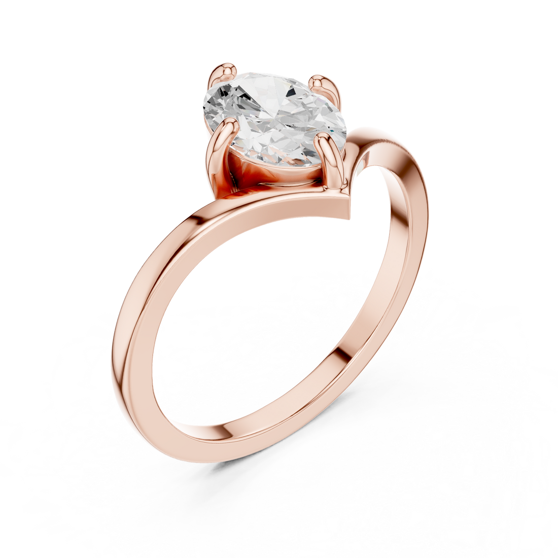 Elegant nose pin featuring tiny solitaire diamond in sleek gold mount.