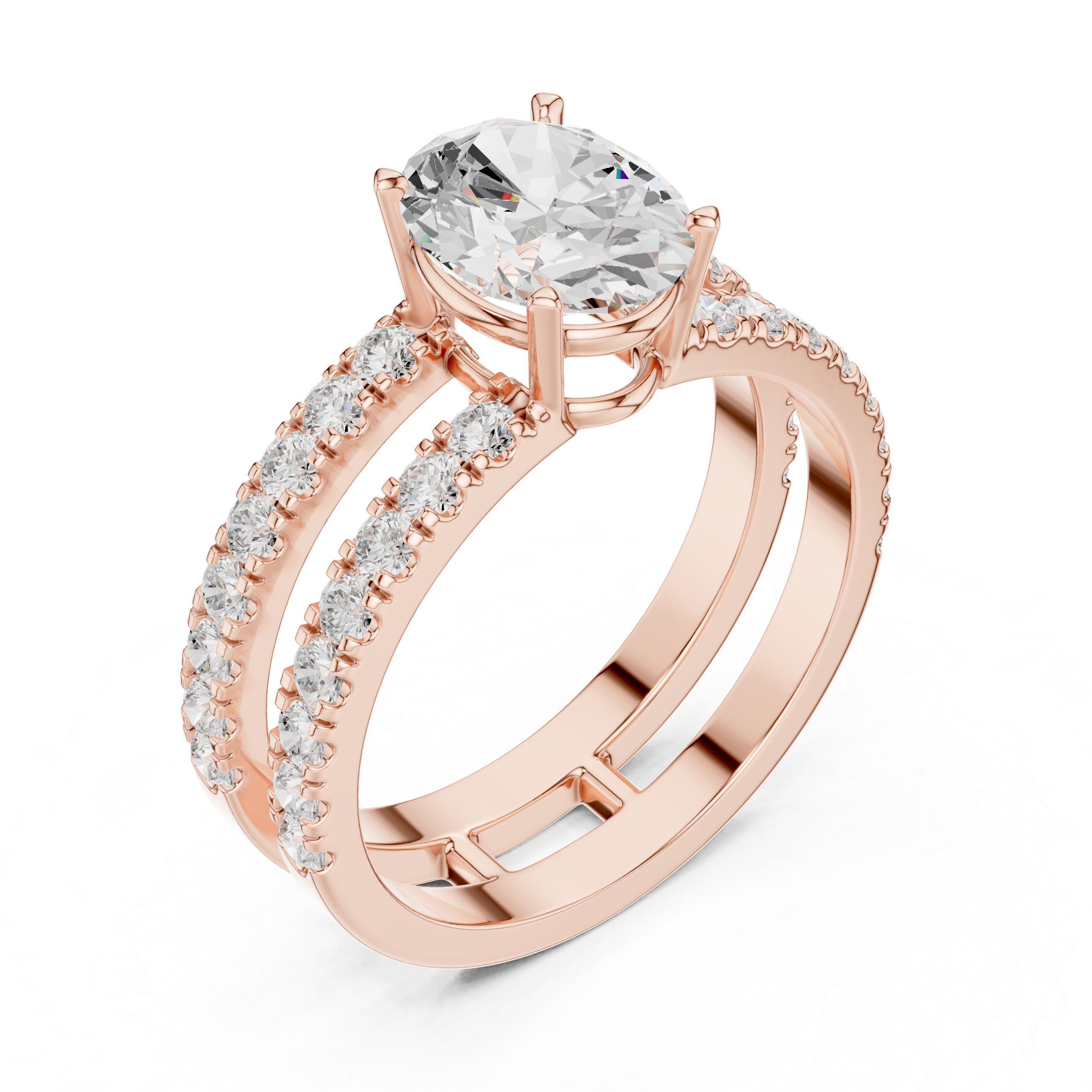 Elegant stackable ring set featuring multiple slim bands.