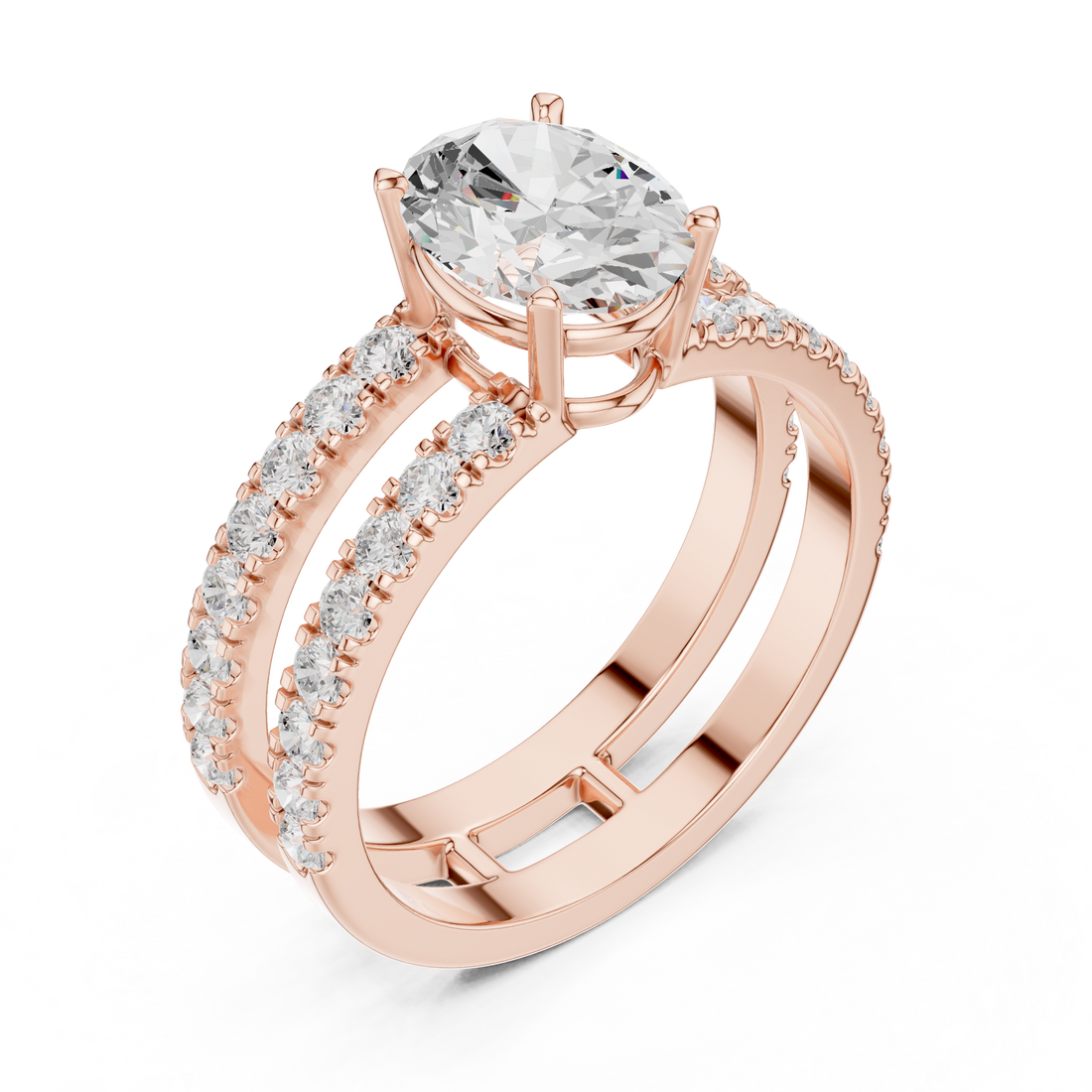 Elegant stackable ring set featuring multiple slim bands.