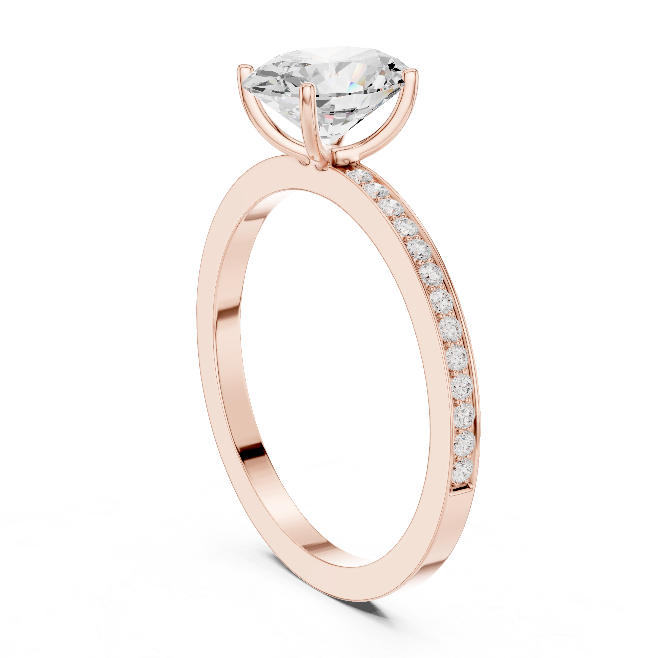 Classic cushion-cut diamond ring with vintage-inspired halo setting and sparkling accents.