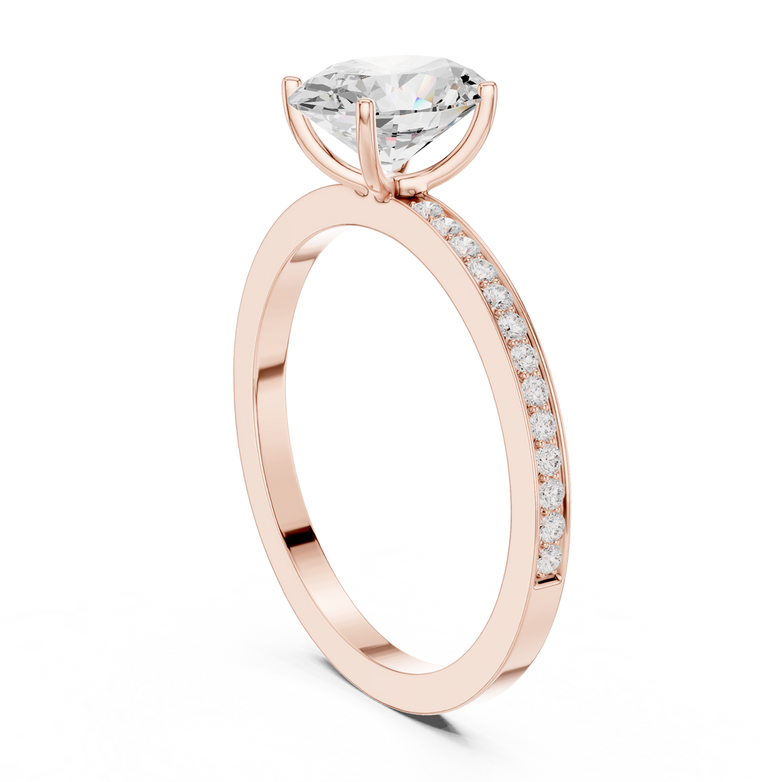 Classic cushion-cut diamond ring with vintage-inspired halo setting and sparkling accents.