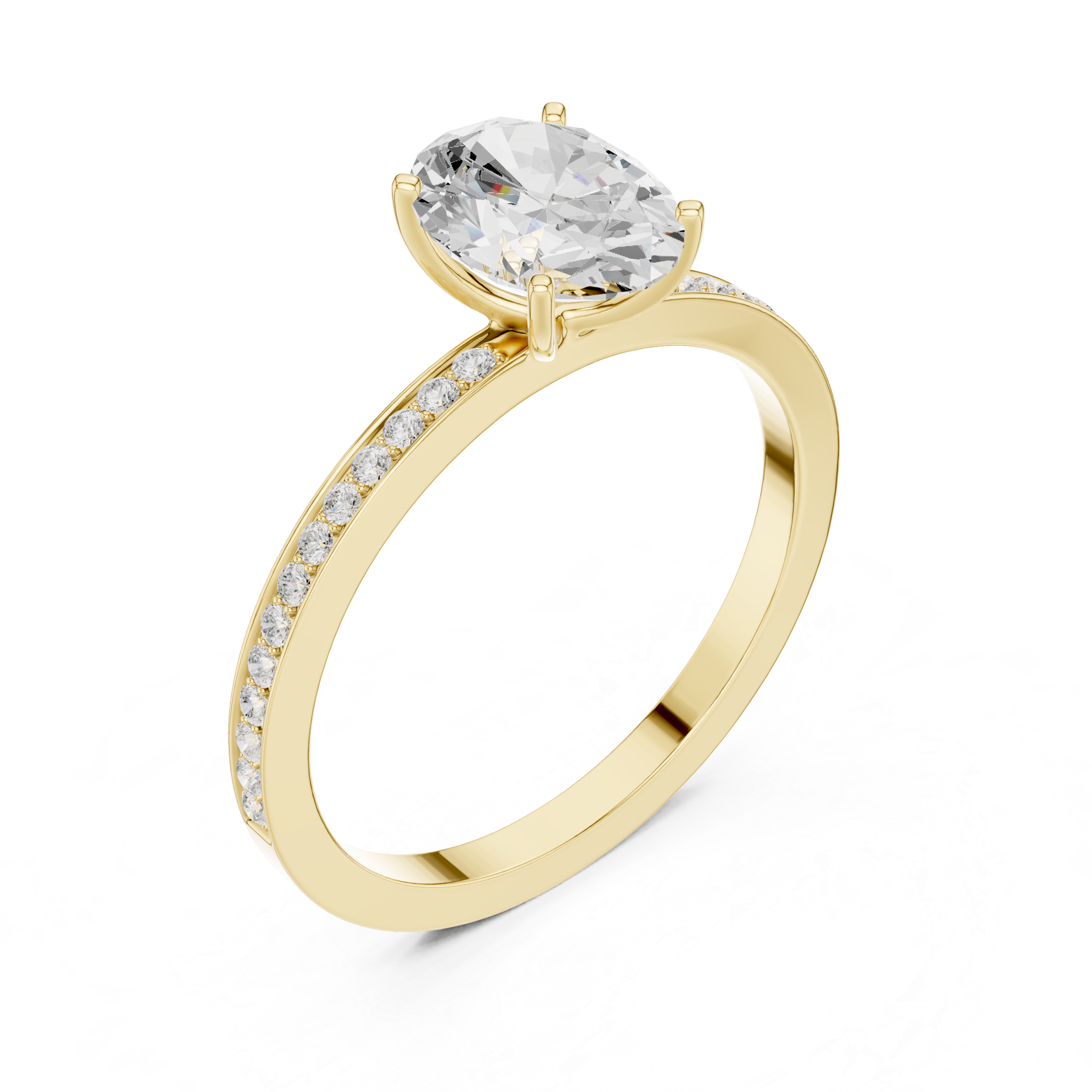 Elegant eternity ring featuring continuous circle of diamonds around the band.