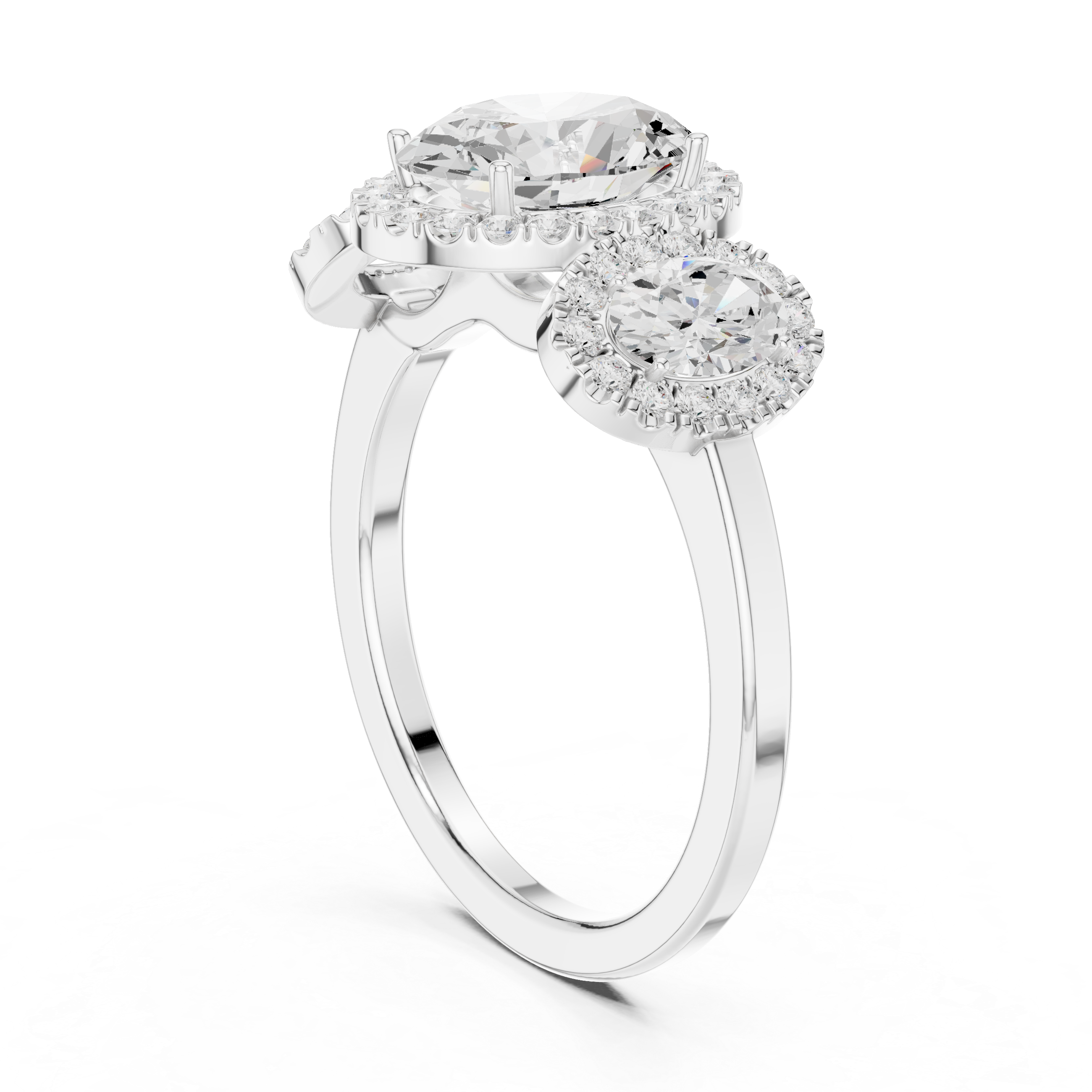 Designer crescent-shaped earrings with curved modern silhouette.