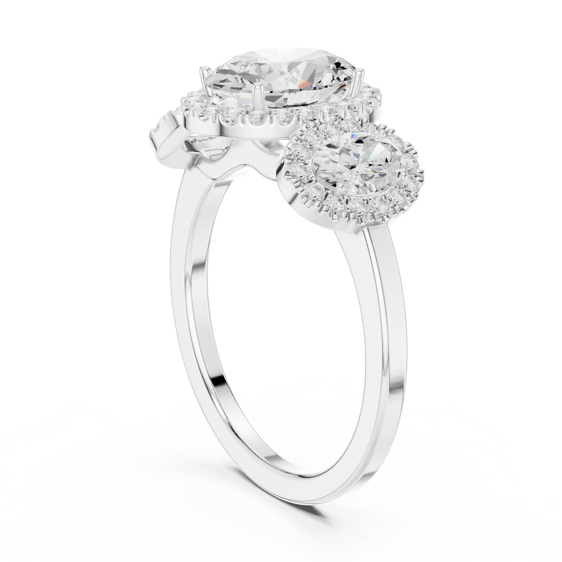 Designer crescent-shaped earrings with curved modern silhouette.