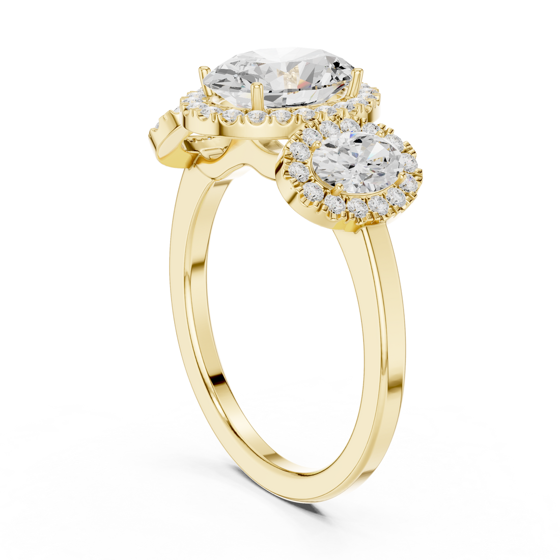Luxury diamond jacket earrings designed to surround central stud stones.