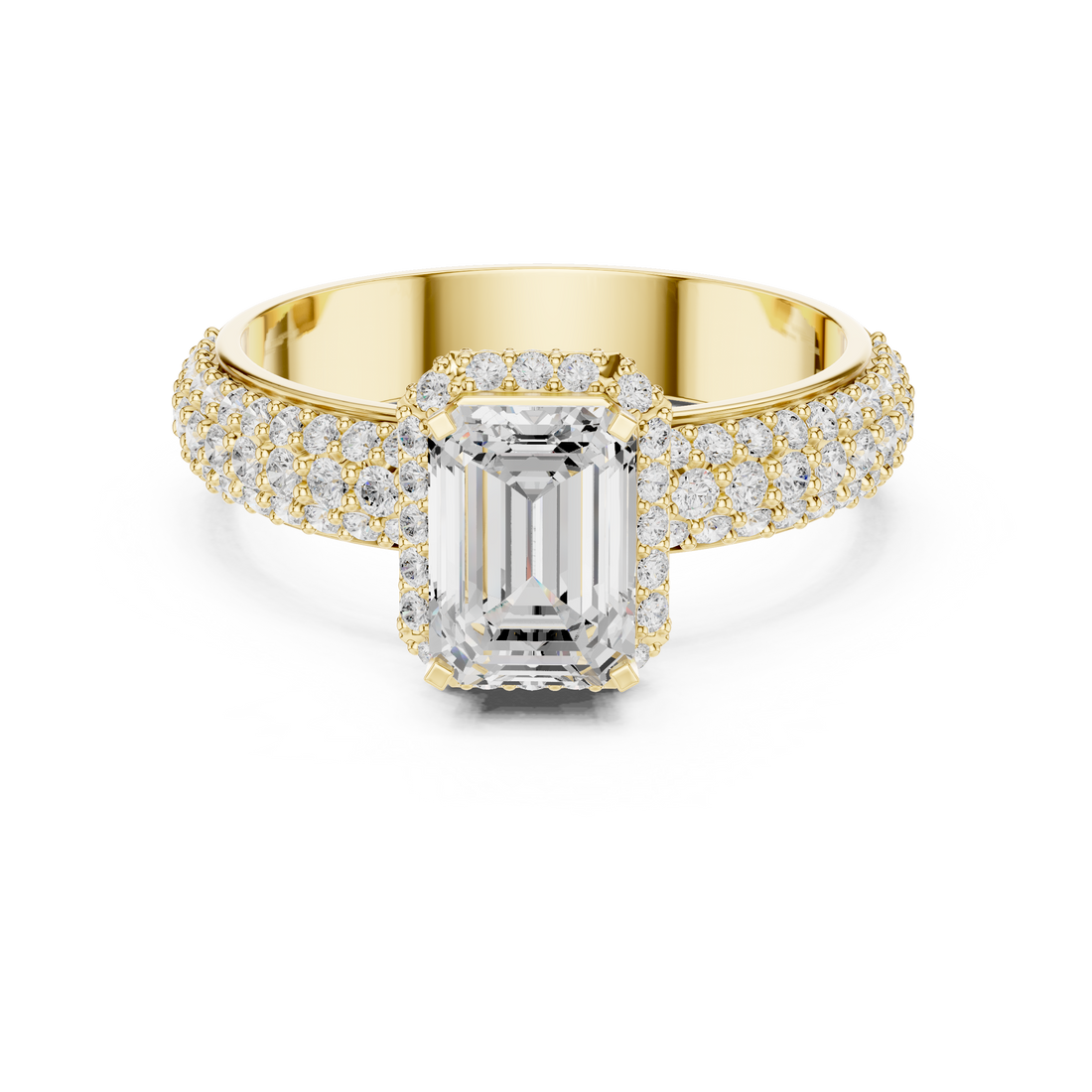 Luxury diamond stud earrings featuring brilliant-cut stones.