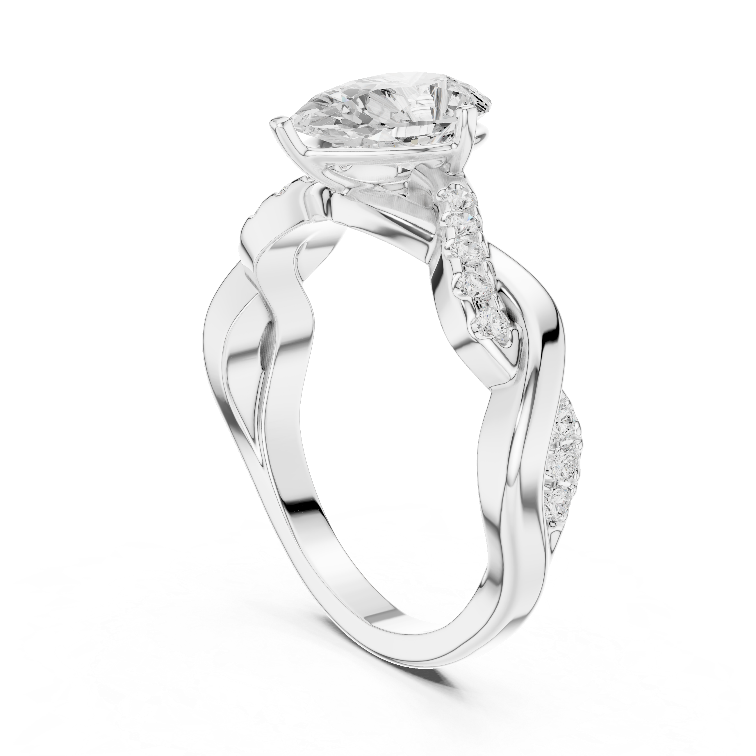 Designer crescent-shaped earrings with curved modern silhouette.