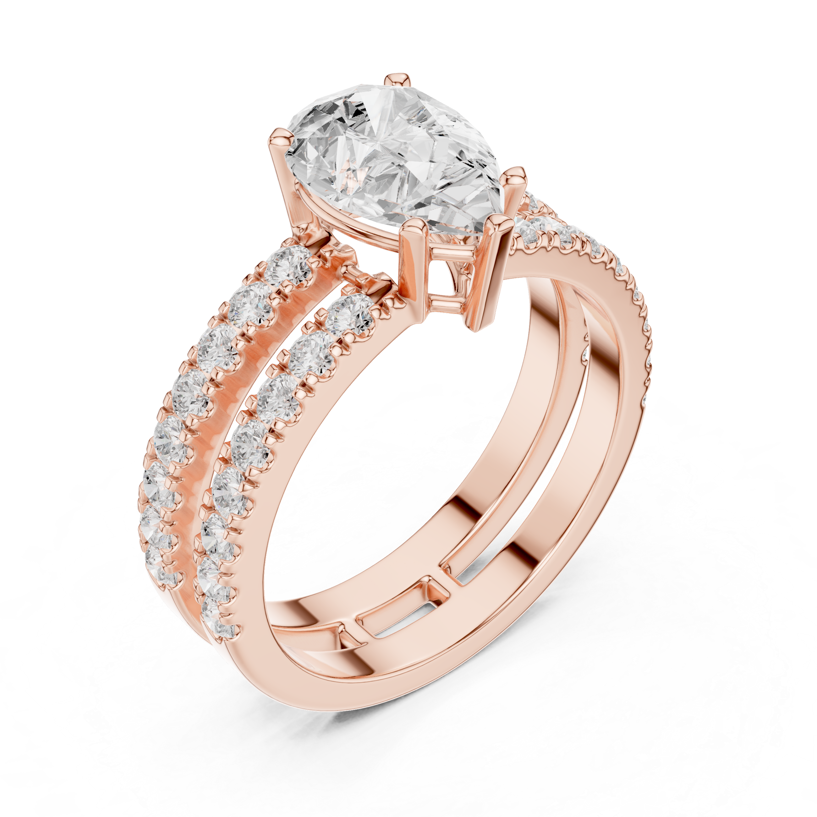 Elegant floral stud earrings crafted with petal-shaped diamond accents.