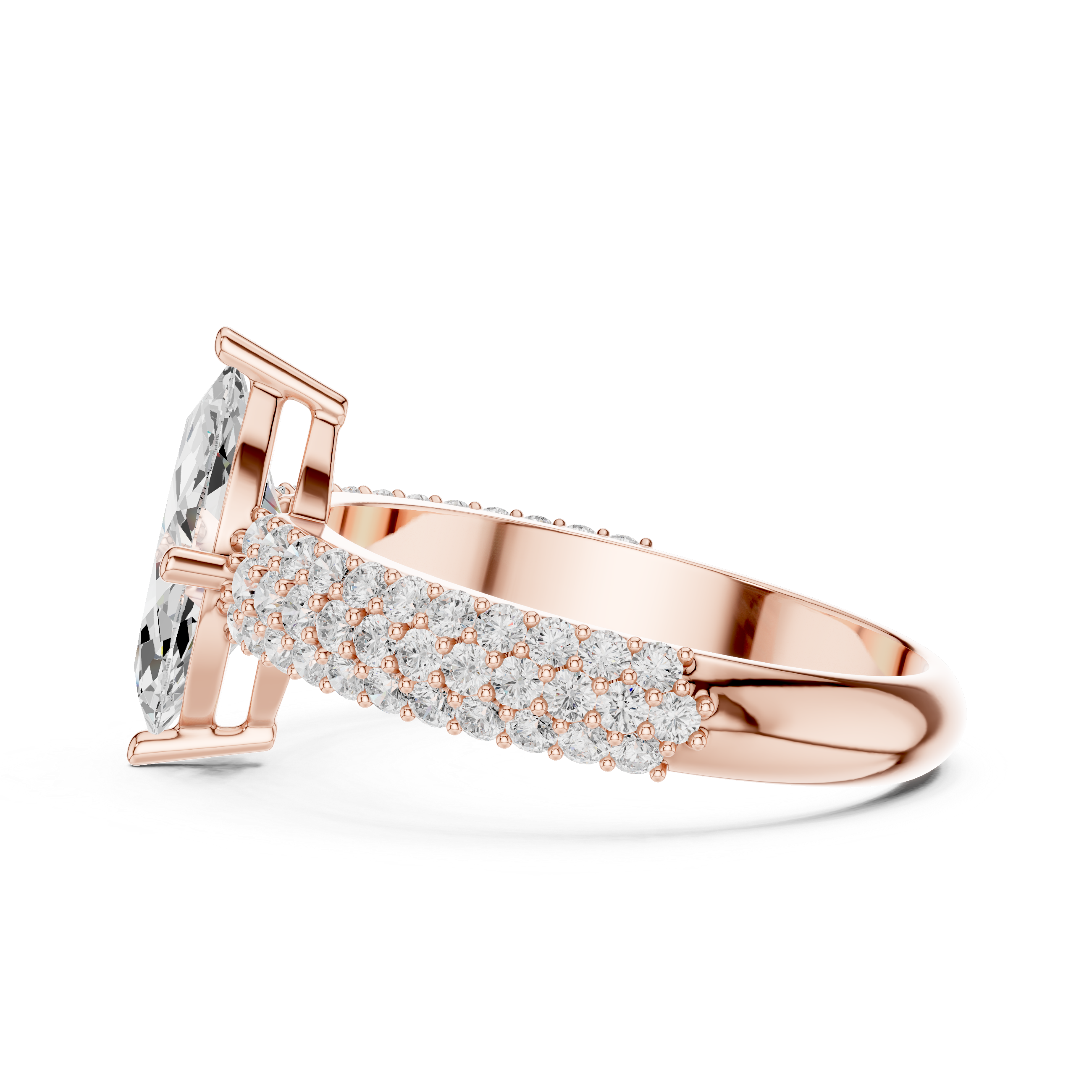 Classic stackable ring with slim gold band designed for layering multiple rings.