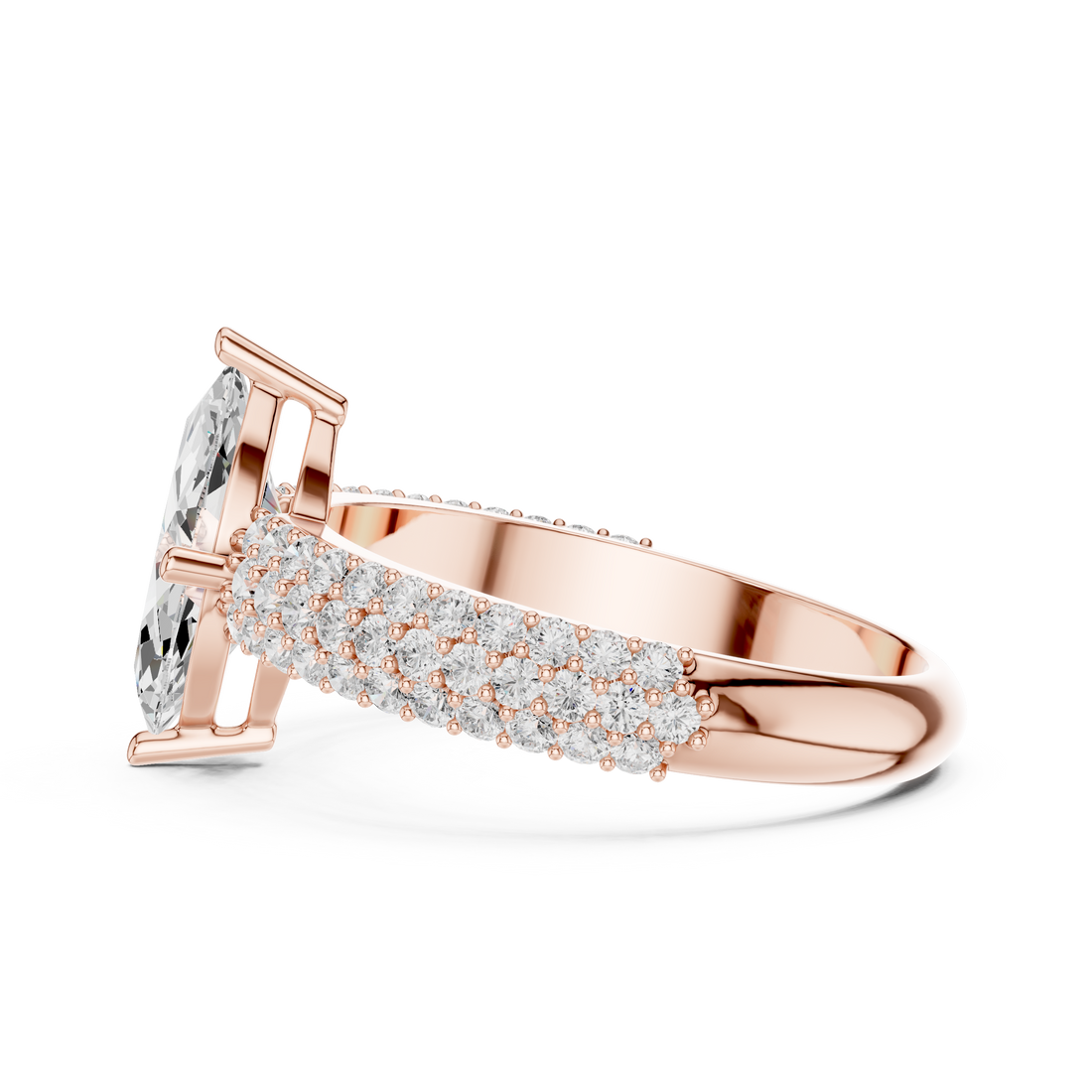 Classic stackable ring with slim gold band designed for layering multiple rings.