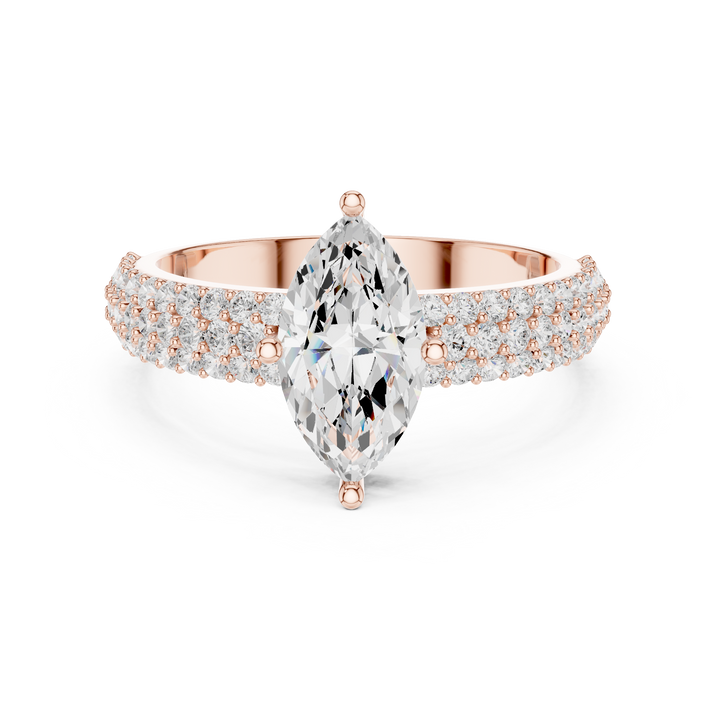 Elegant princess-cut diamond engagement ring with brilliant center stone and slim polished gold band.