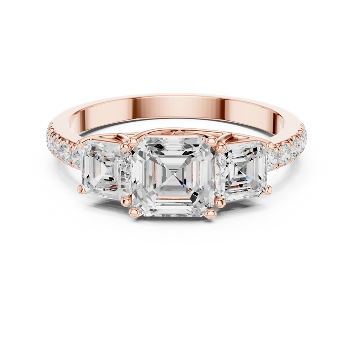 Elegant princess-cut diamond engagement ring with brilliant center stone and slim polished gold band.