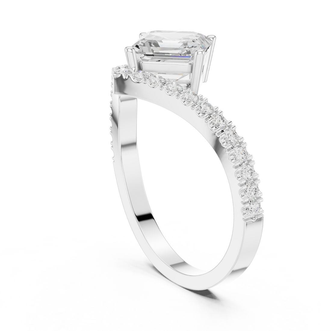 Designer crescent-shaped earrings with curved modern silhouette.