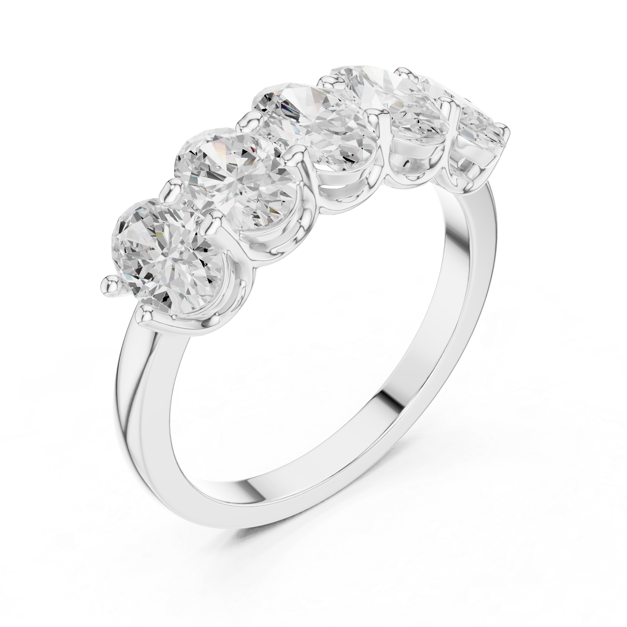 Stylish anniversary ring featuring sparkling stone accents.