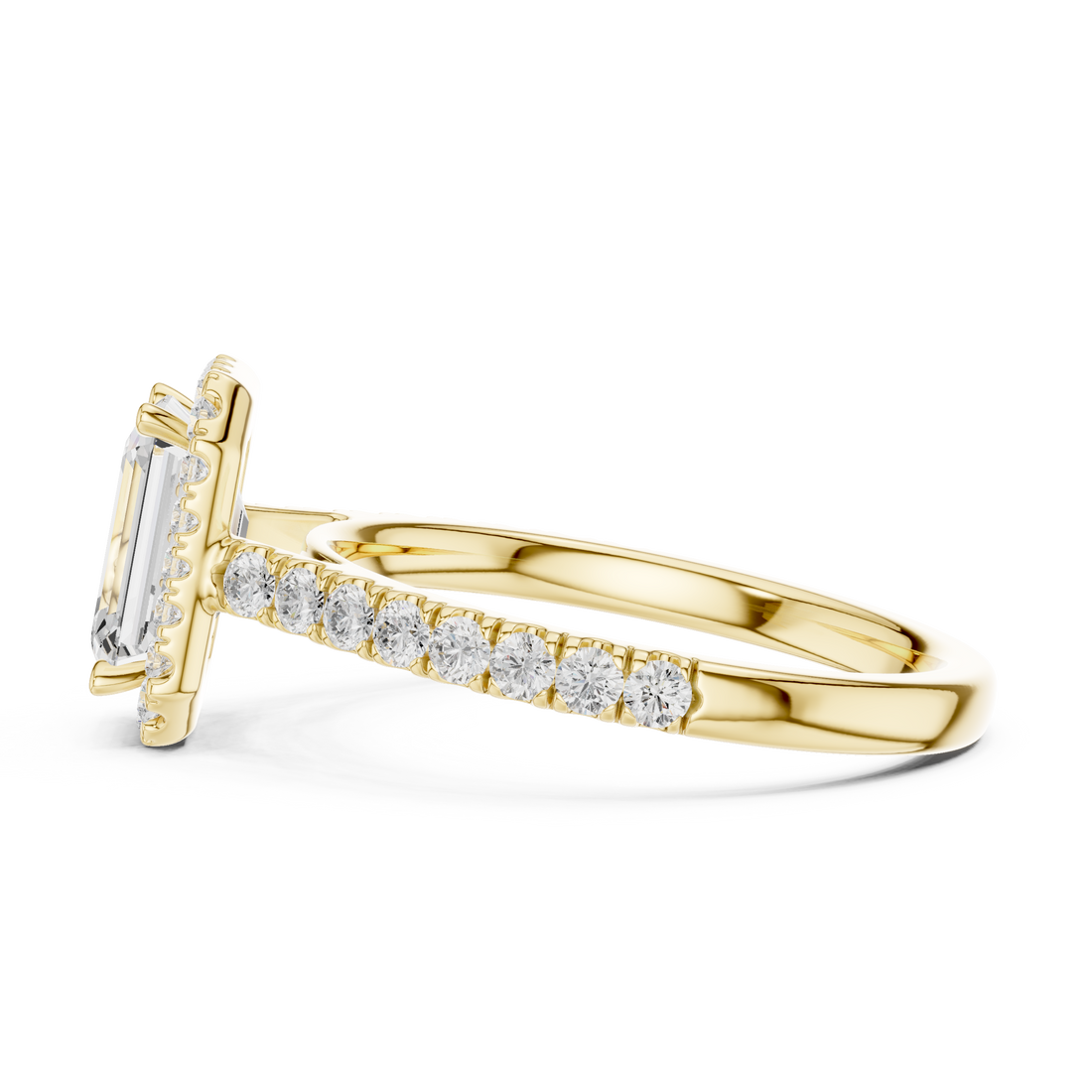 Three stone  with accent diamonds