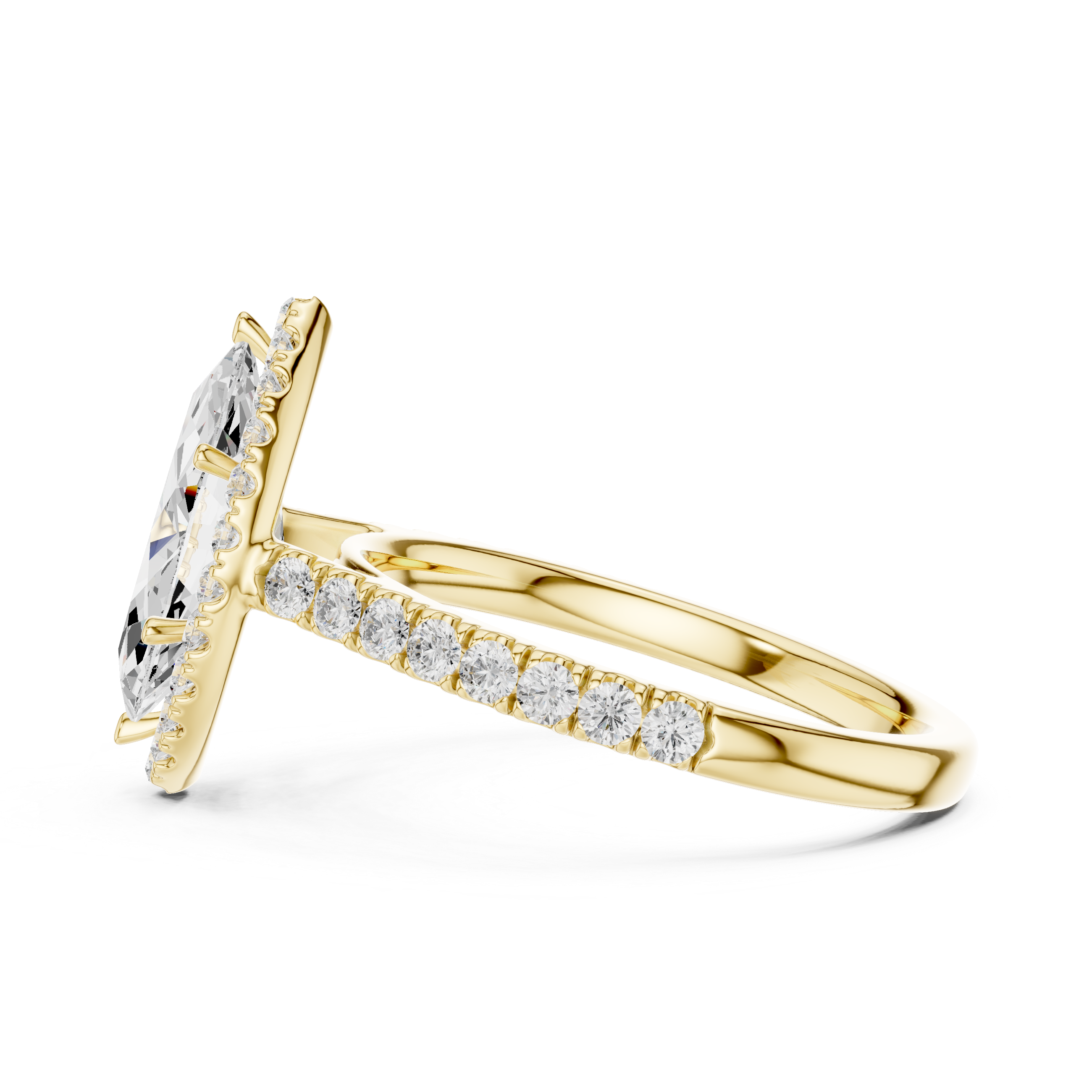 Three stone  with accent diamonds